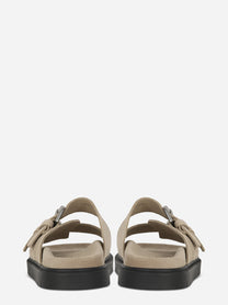 Sandalo flat beige in suede