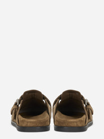 Sabot marrone in suede