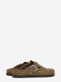 Sabot marrone in suede