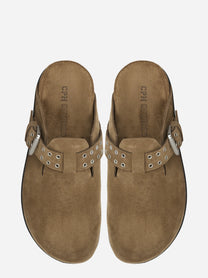 Sabot marrone in suede