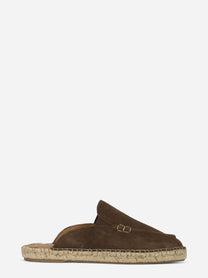 Espadrillas sabot marrone in suede