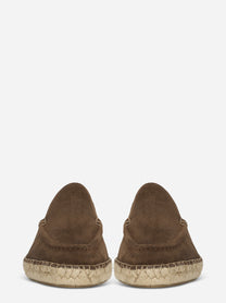 Espadrillas sabot marrone in suede