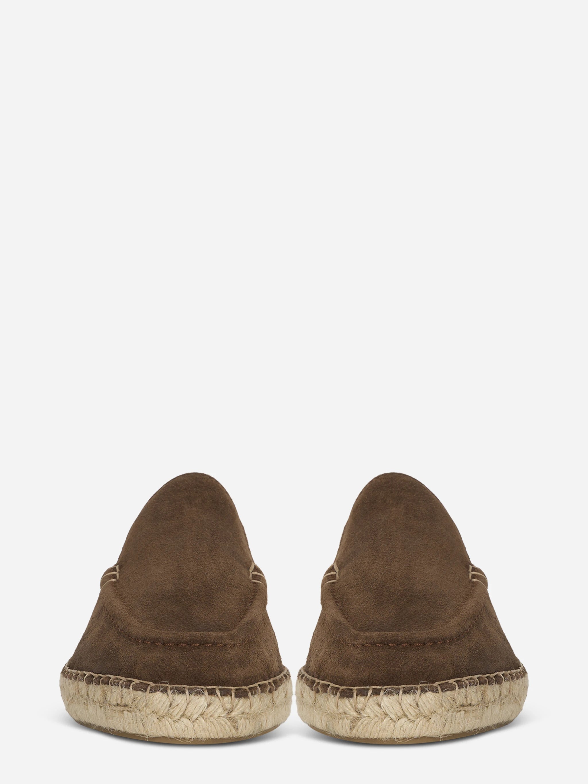 Espadrillas sabot marrone in suede