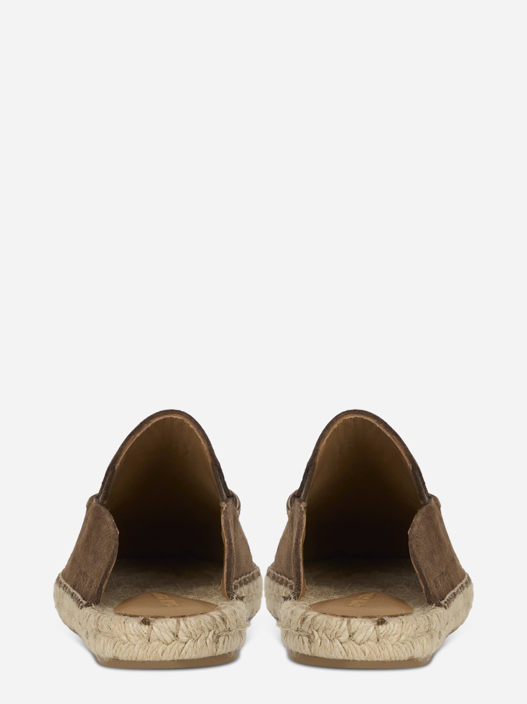 Espadrillas sabot marrone in suede