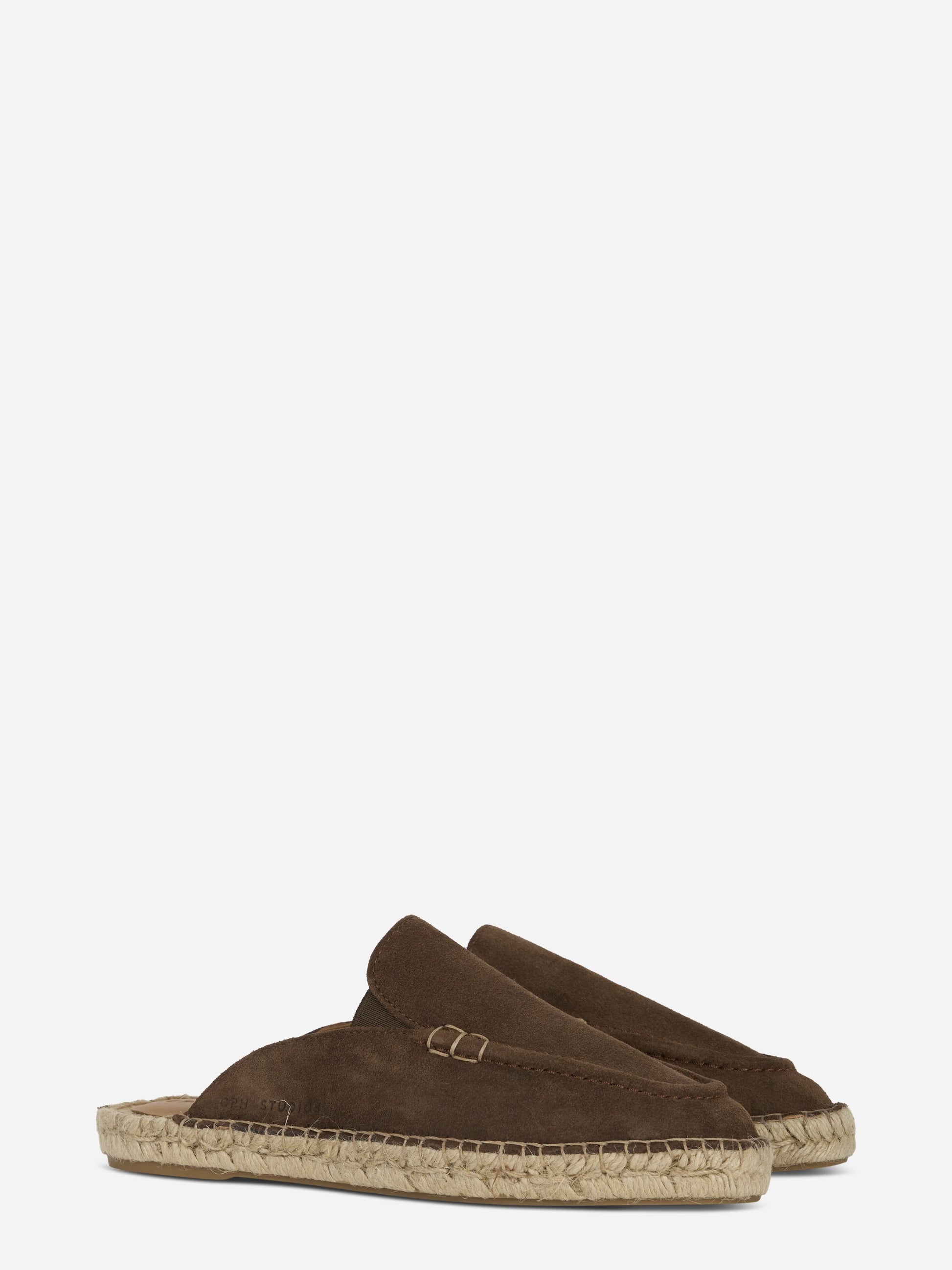 Espadrillas sabot marrone in suede