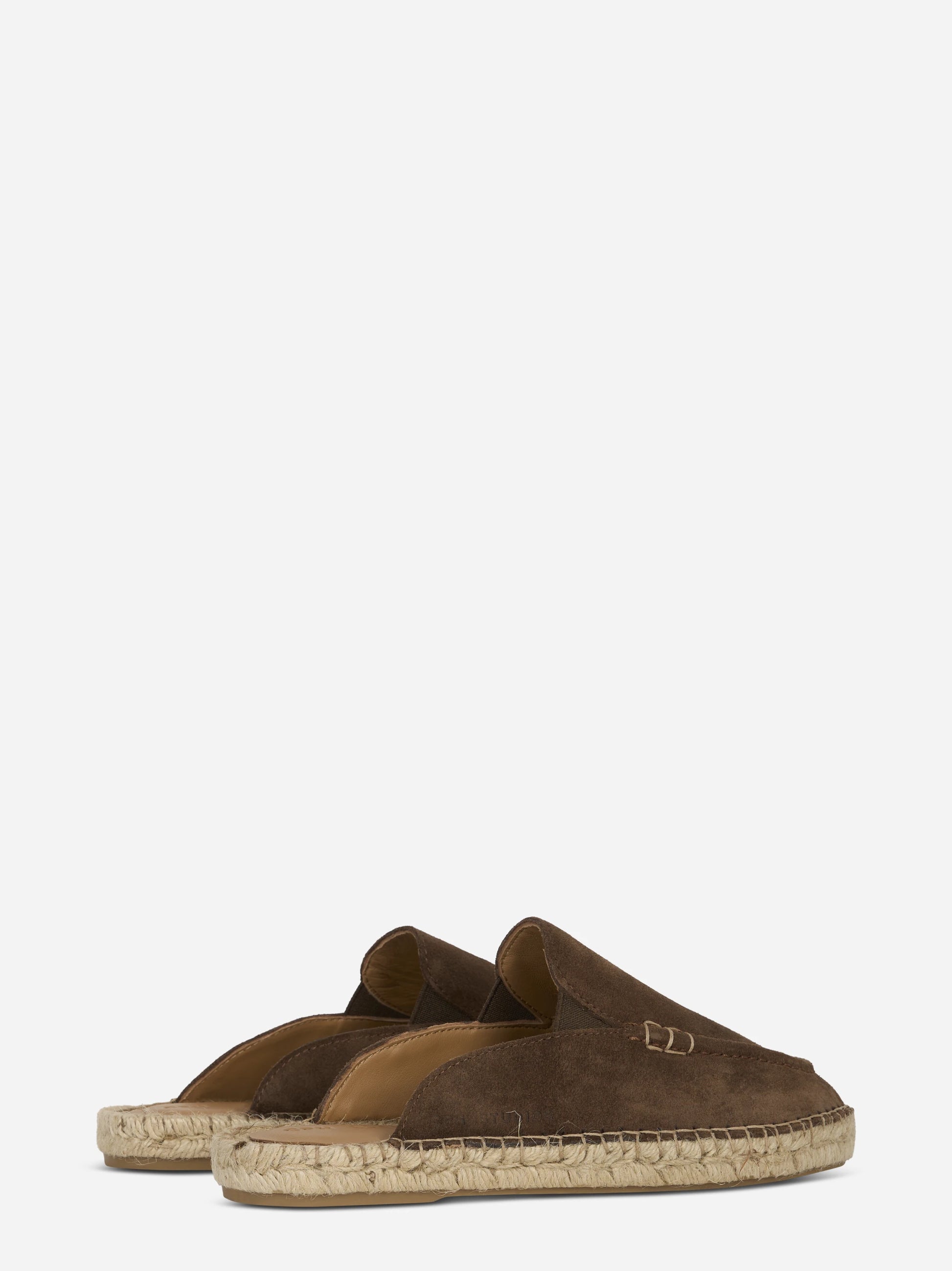 Espadrillas sabot marrone in suede