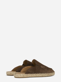 Espadrillas sabot marrone in suede
