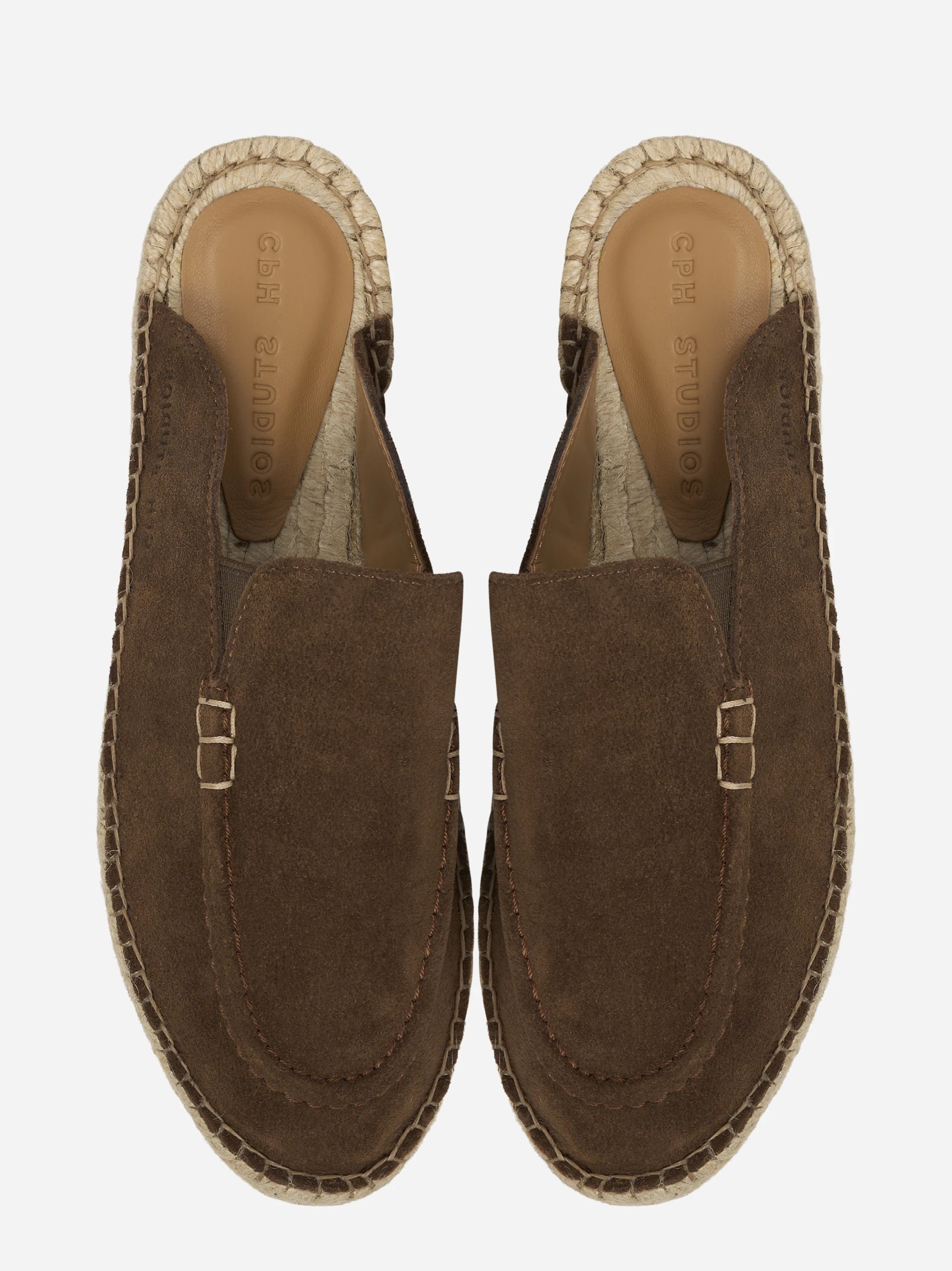 Espadrillas sabot marrone in suede