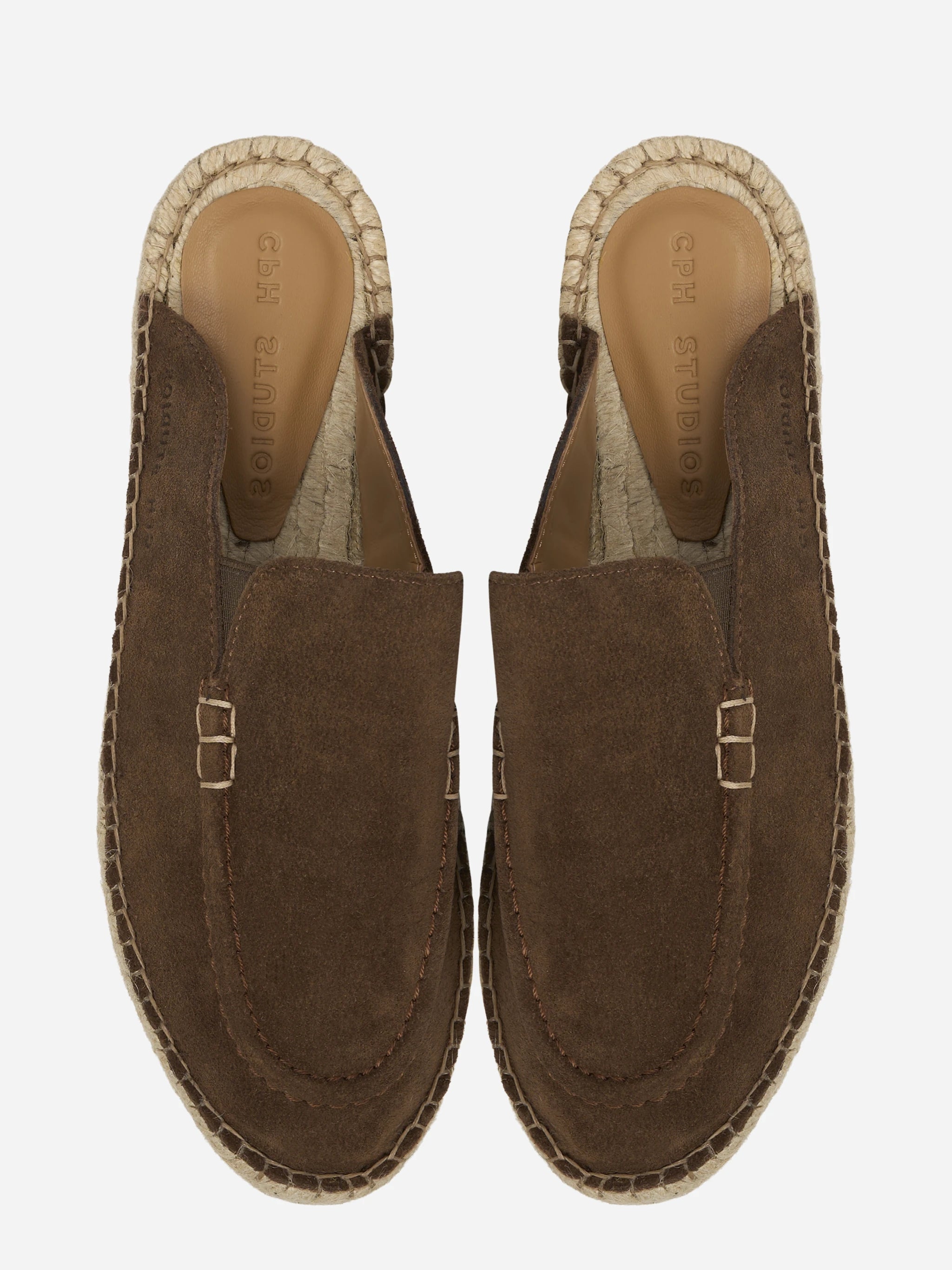 Espadrillas sabot marrone in suede