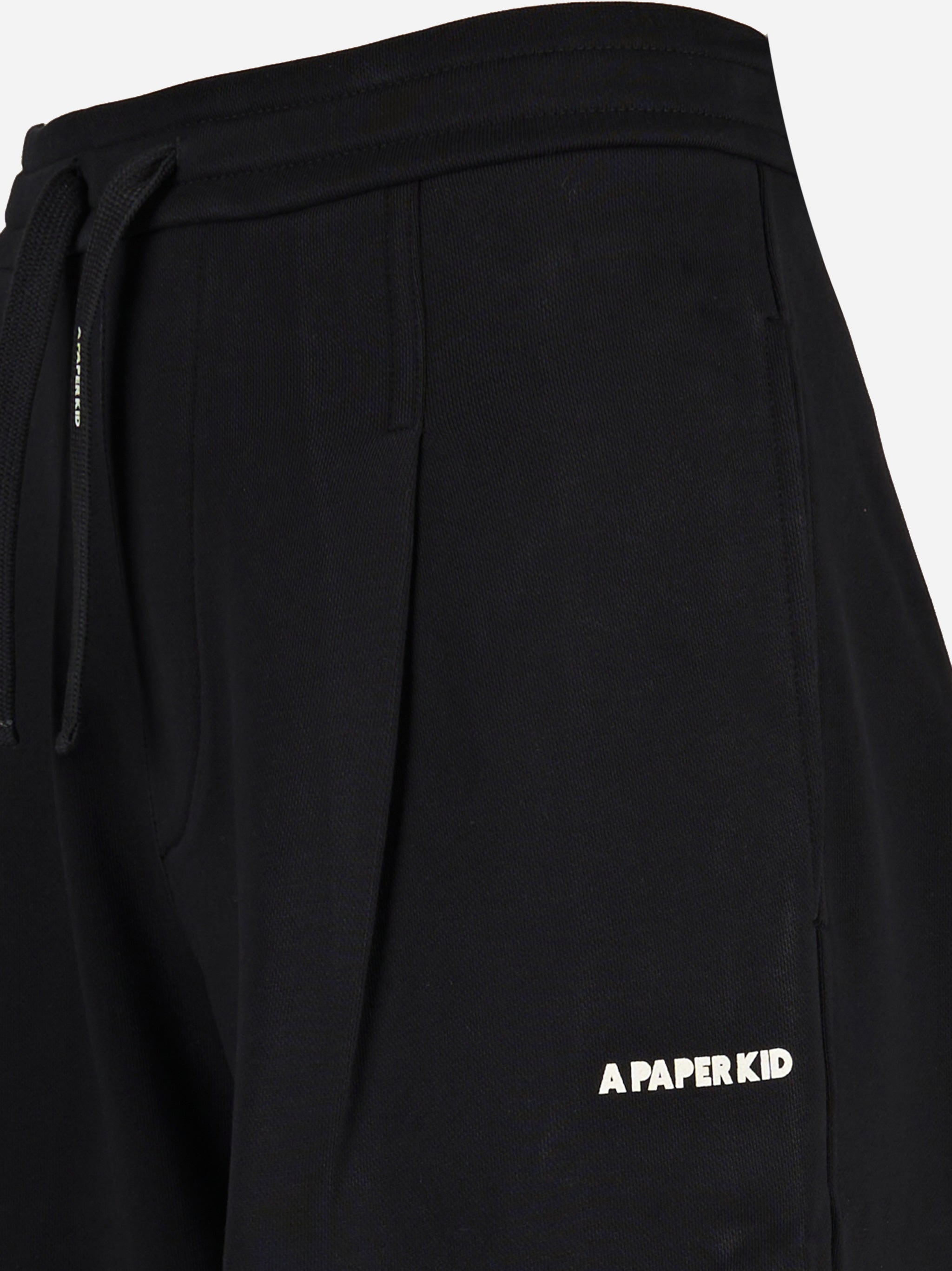 Pantalone jogging loose con stampa logo Nero