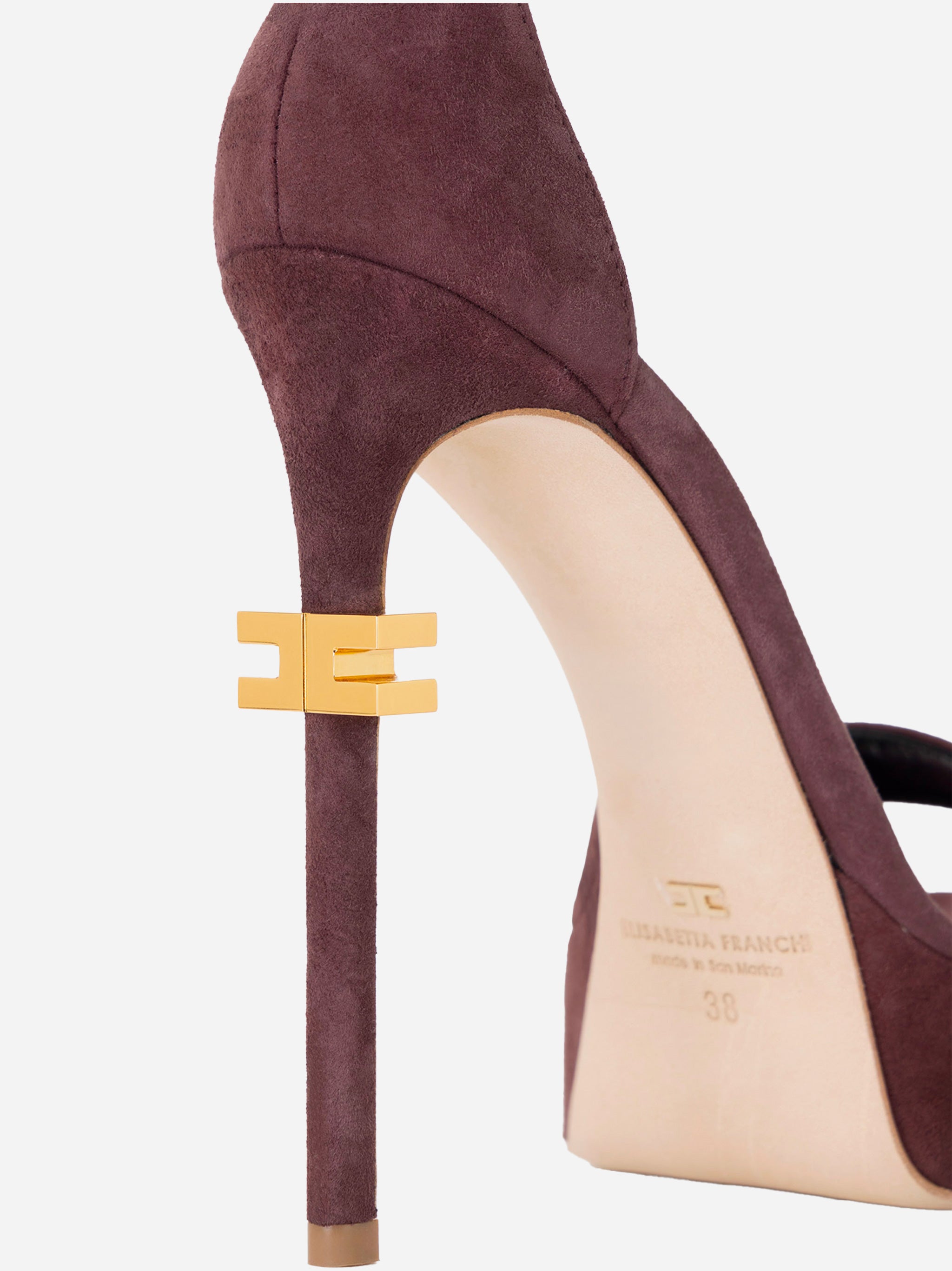 Sandali in pelle con plateau Bordeaux