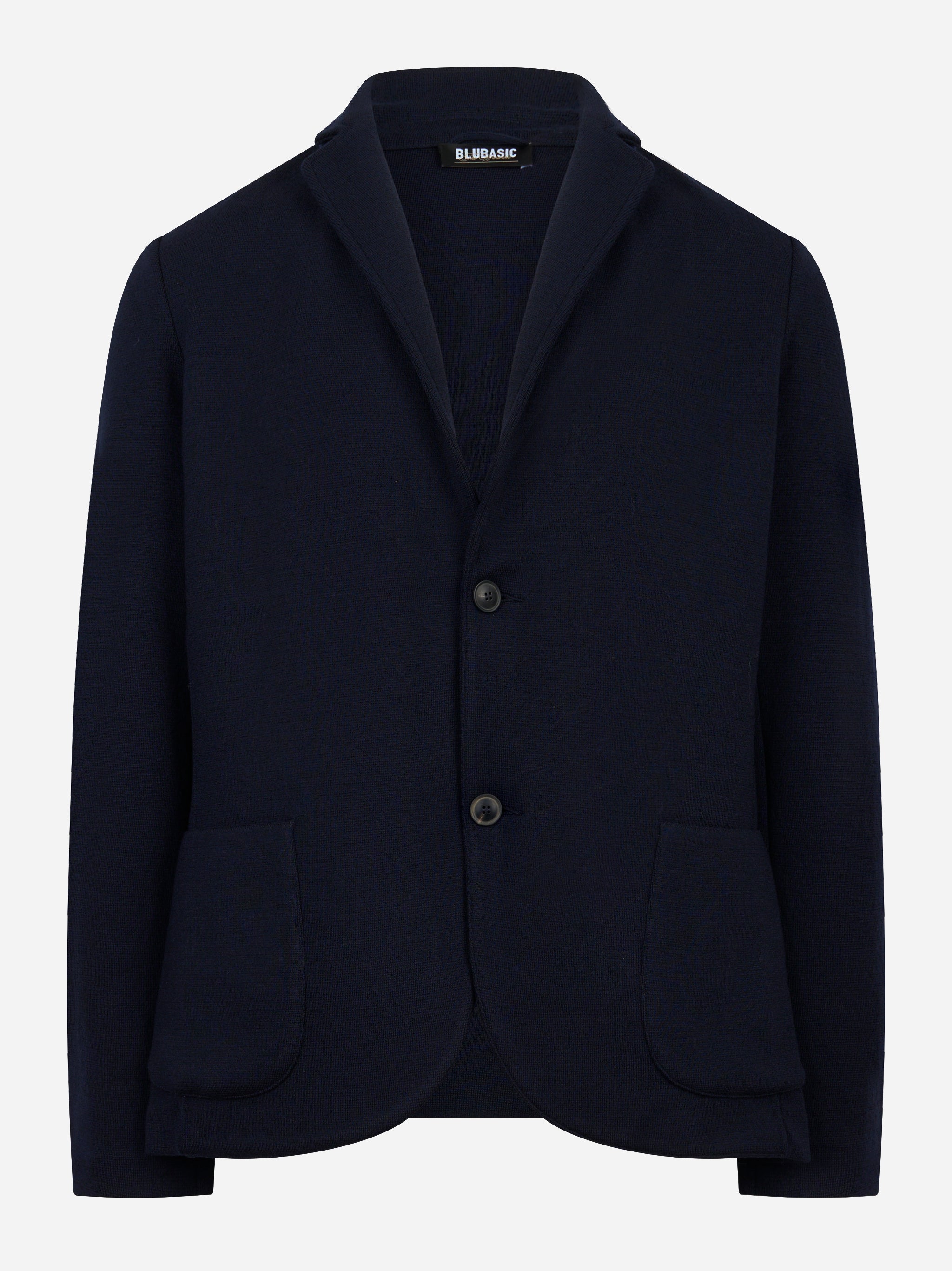 Giacca maglia in lana blu