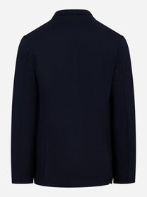 Giacca maglia in lana blu