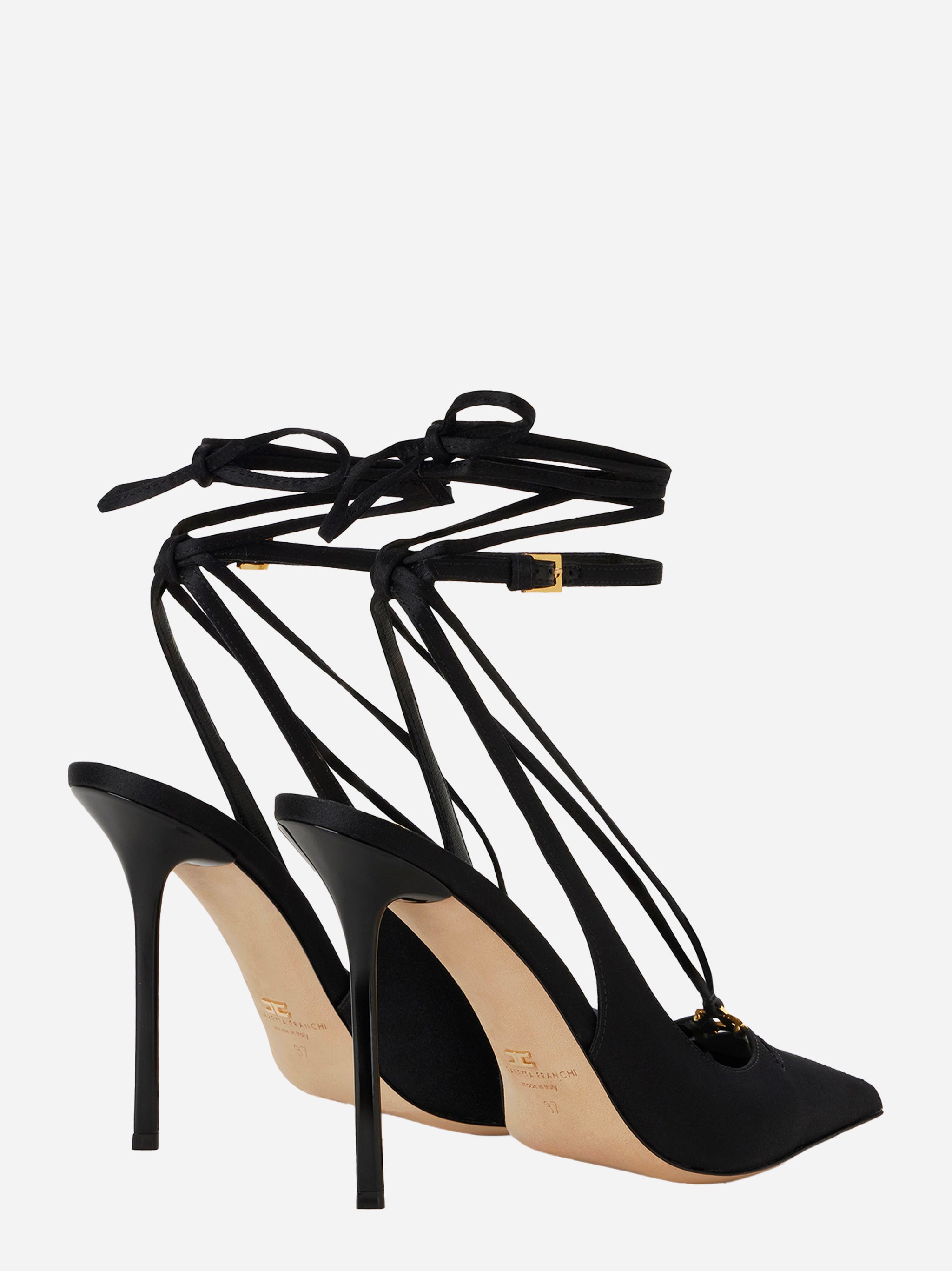 Slingback in pelle Nero