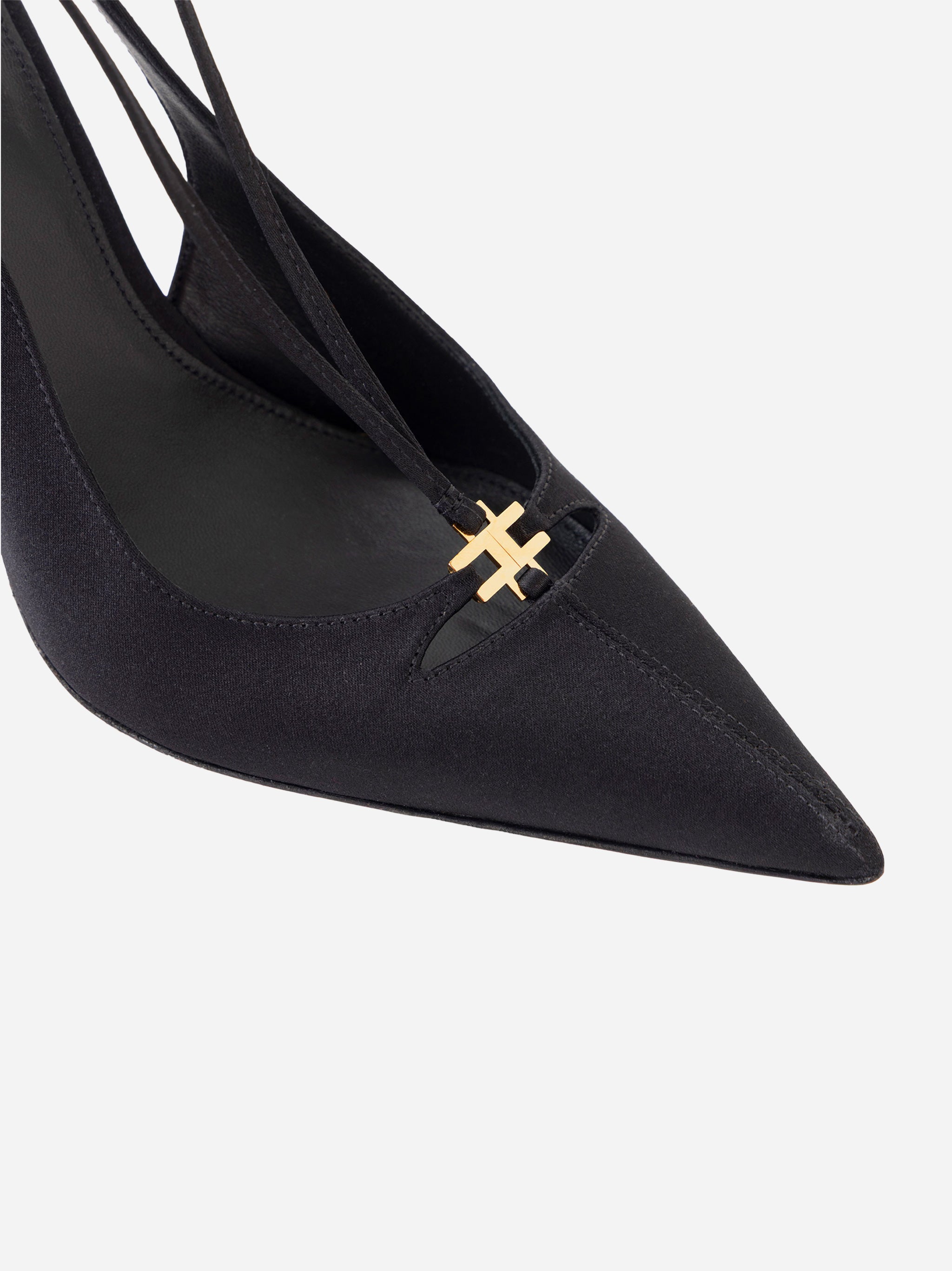Slingback in pelle Nero
