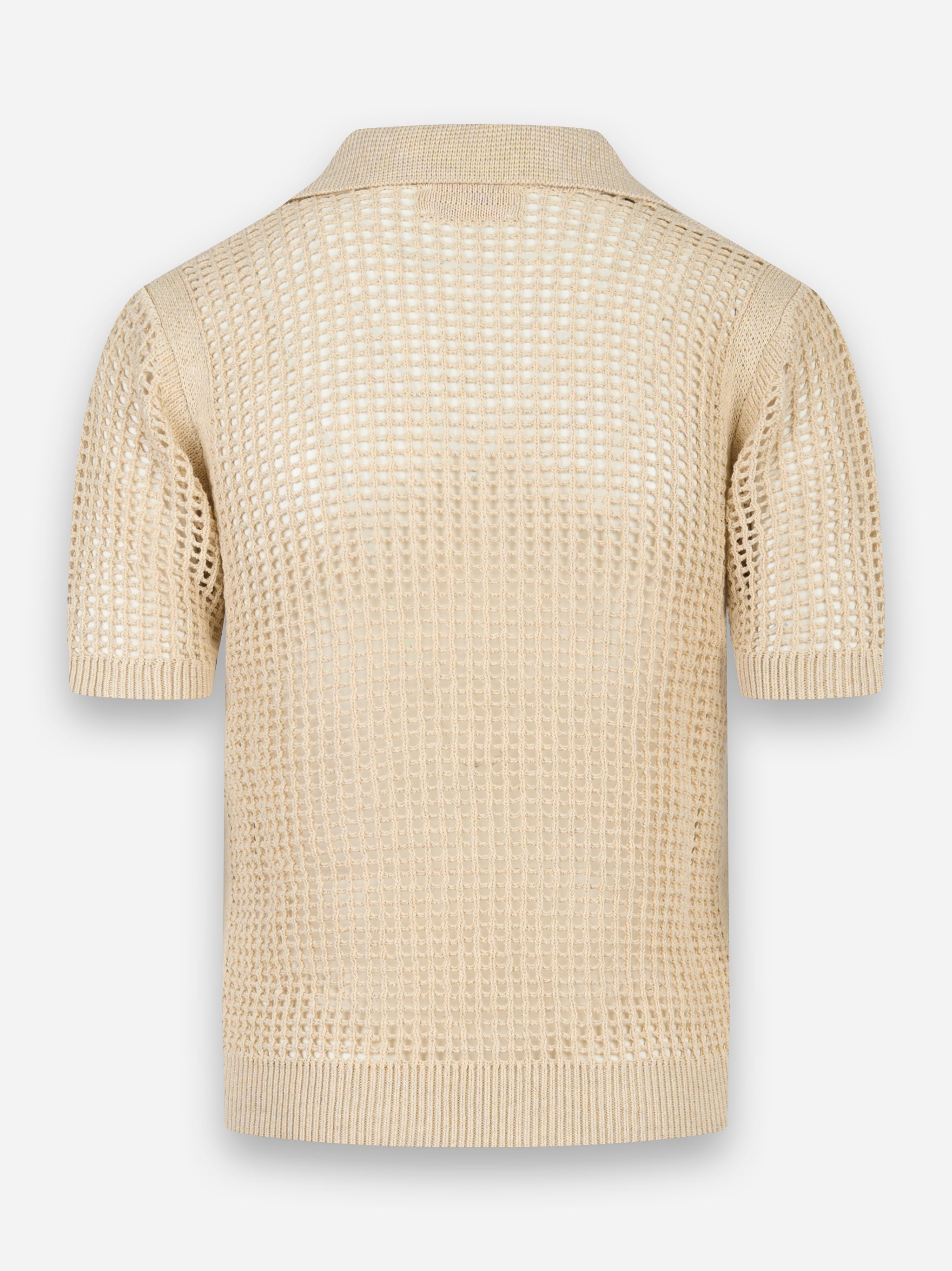 Polo Flora traforata in cotone Beige