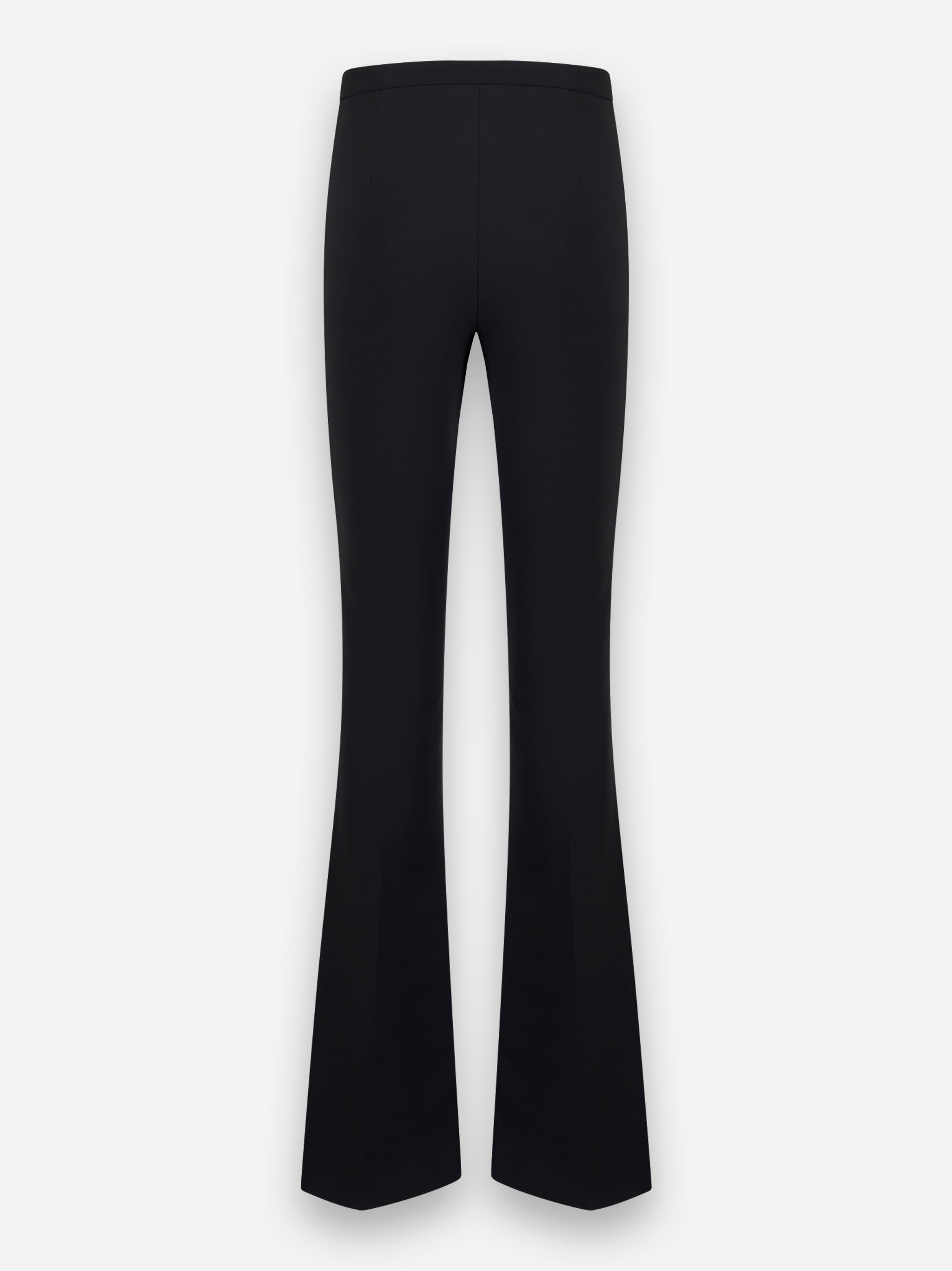 Pantaloni a zampa in crepe con placca logo Nero
