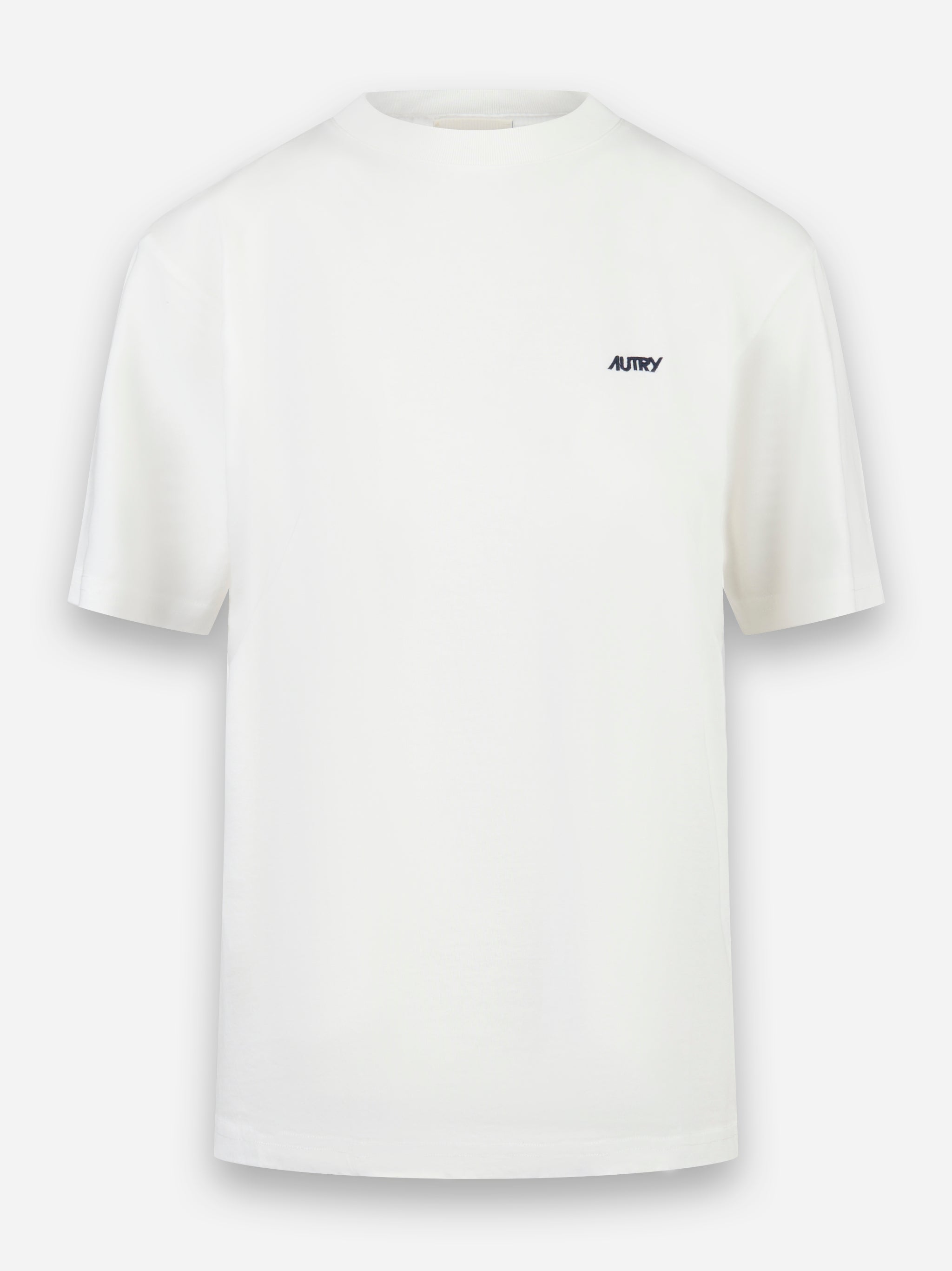 T-shirt girocollo con logo ricamato Bianco