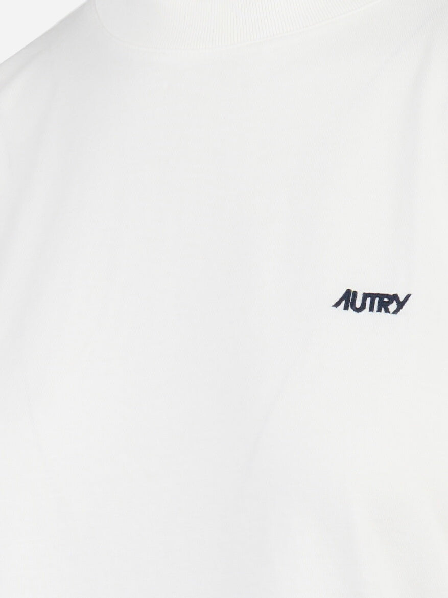 T-shirt girocollo con logo ricamato Bianco
