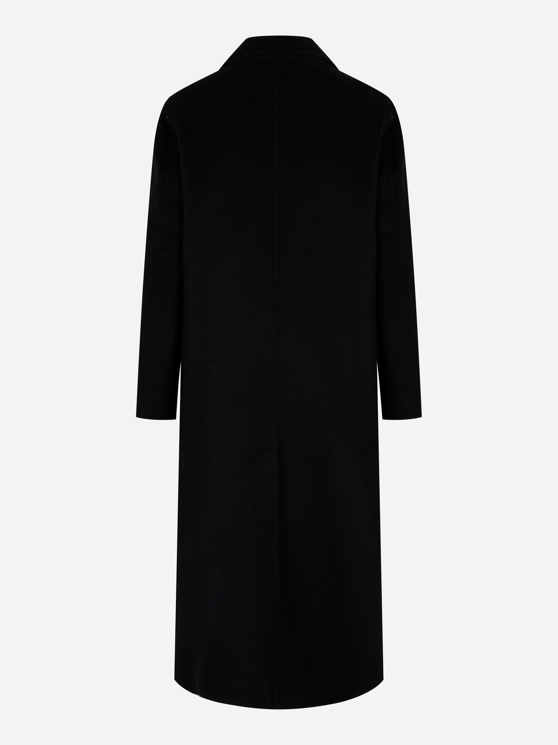 Cappotto Arianna doppiopetto in double di lana Nero