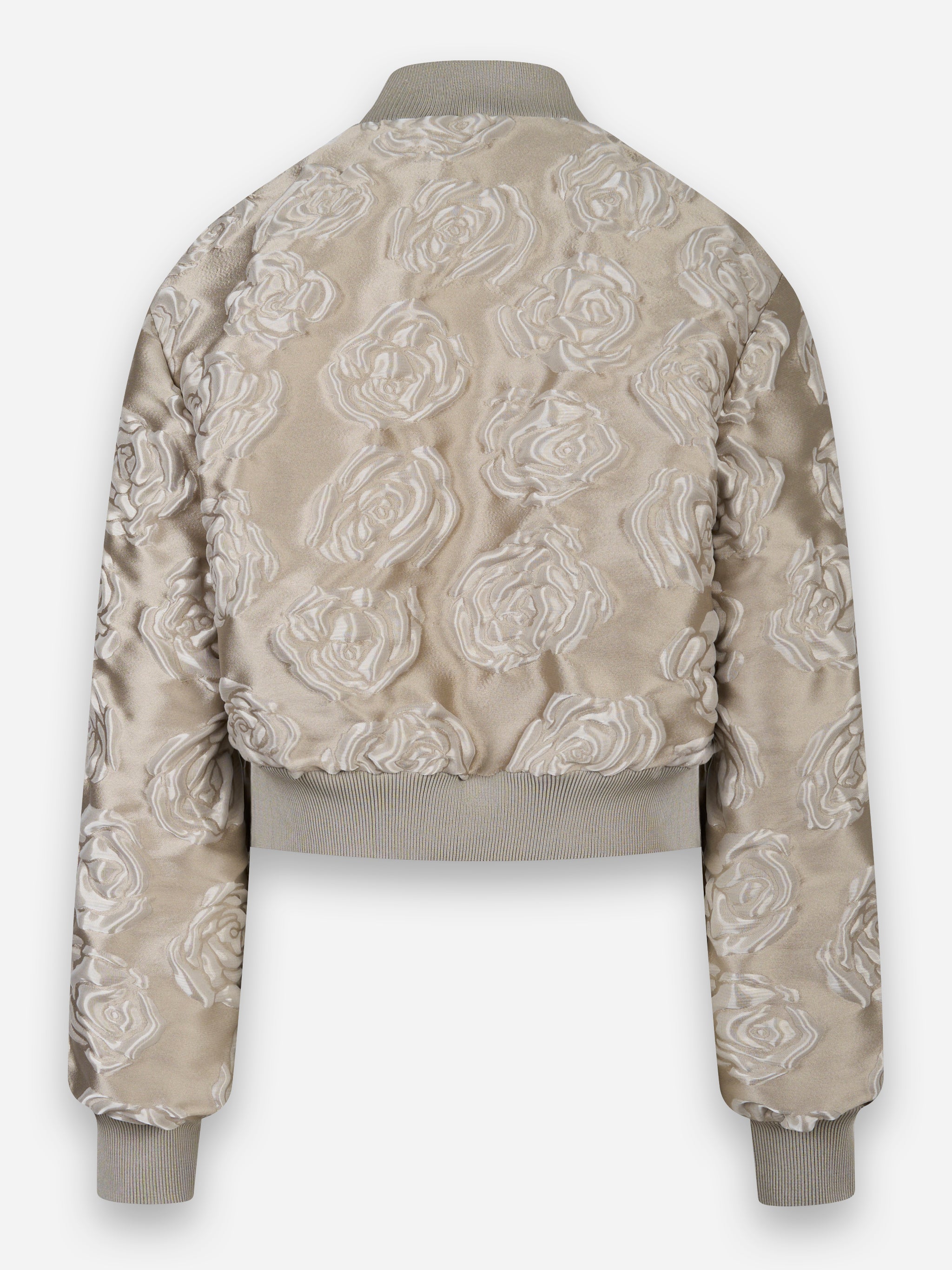 Bomber con motivo floreale 3d Beige