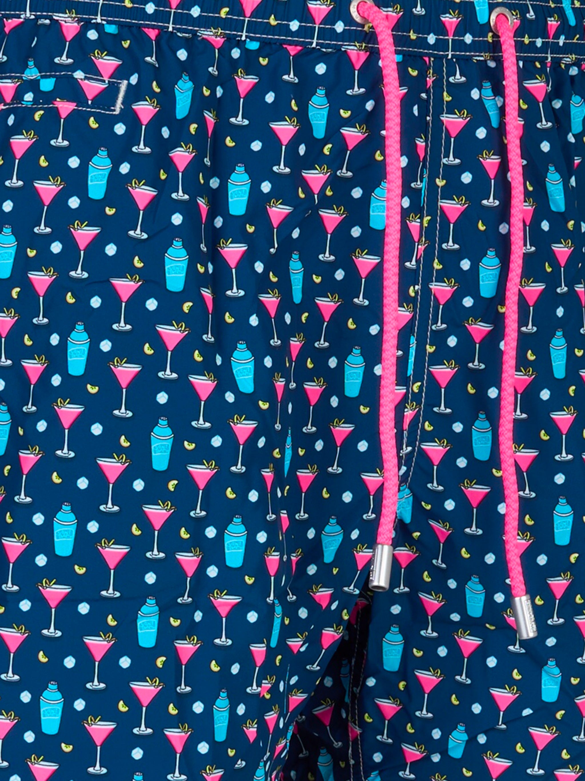 Costume mare Lighting in tessuto leggero con stampa cocktail Blu