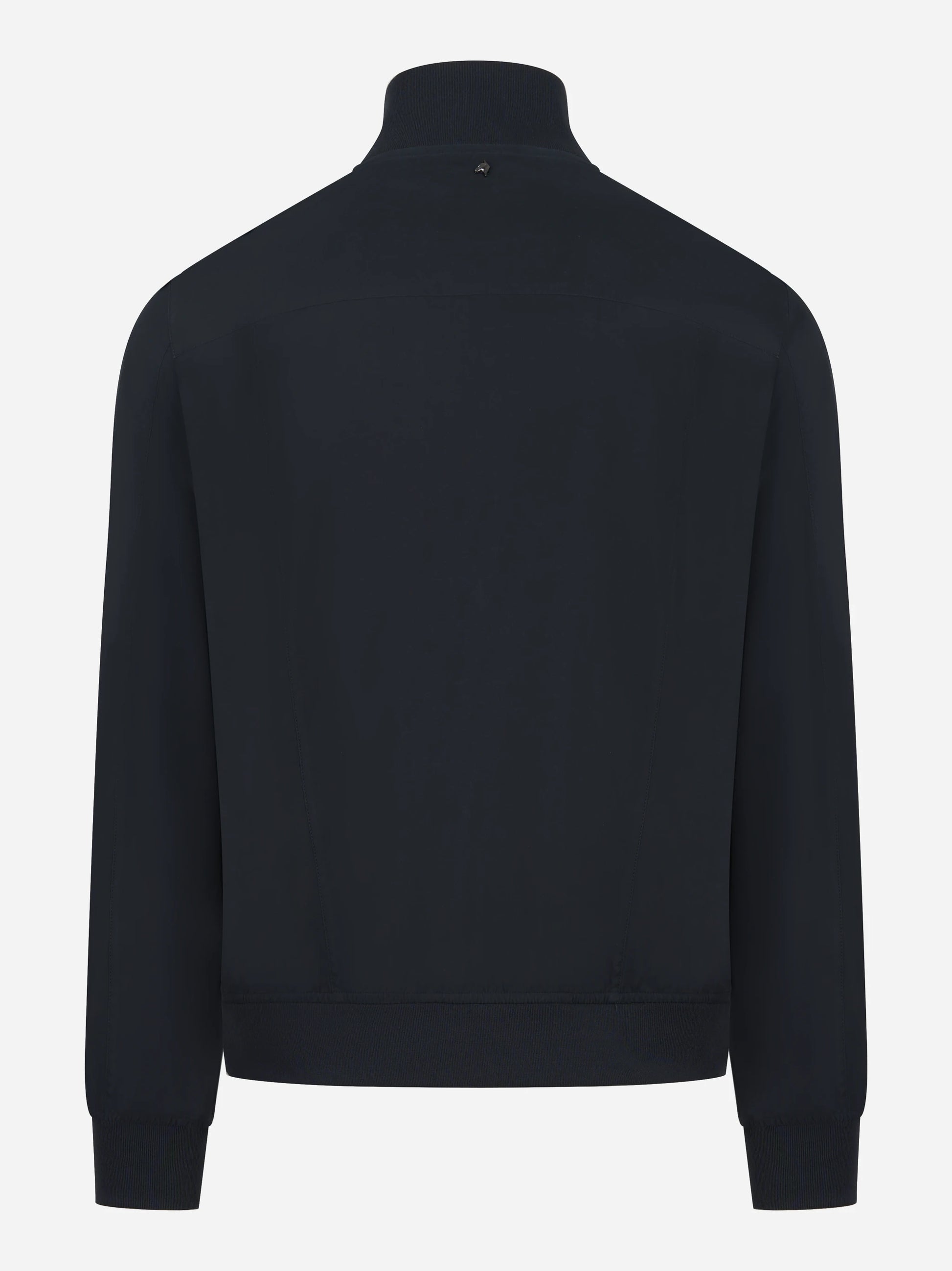 Bomber in nylon blu con zip