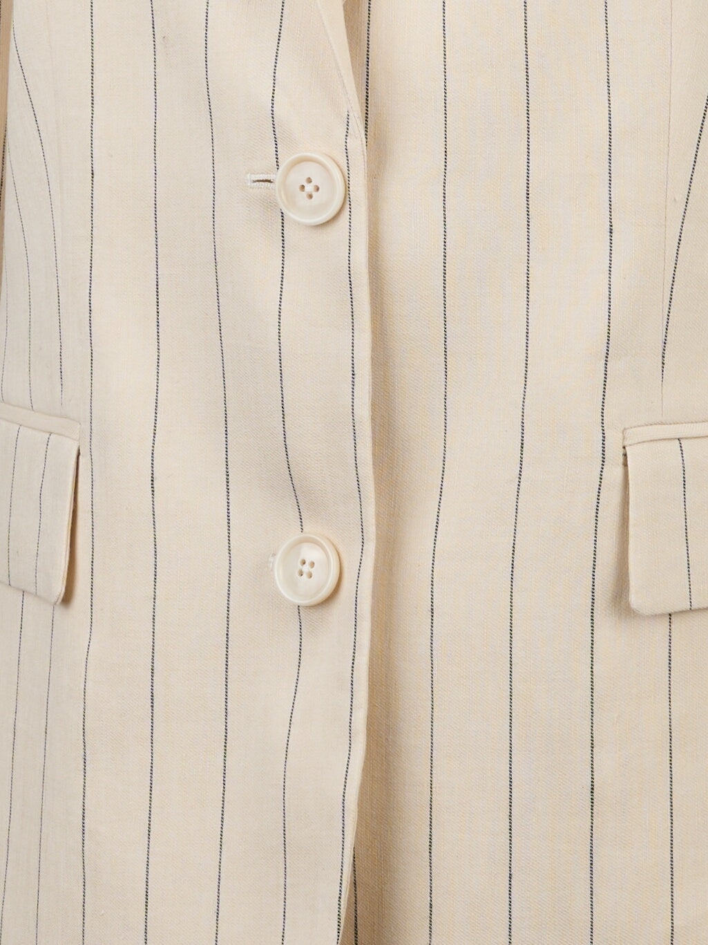 Blazer due bottoni in cotone e lino Beige