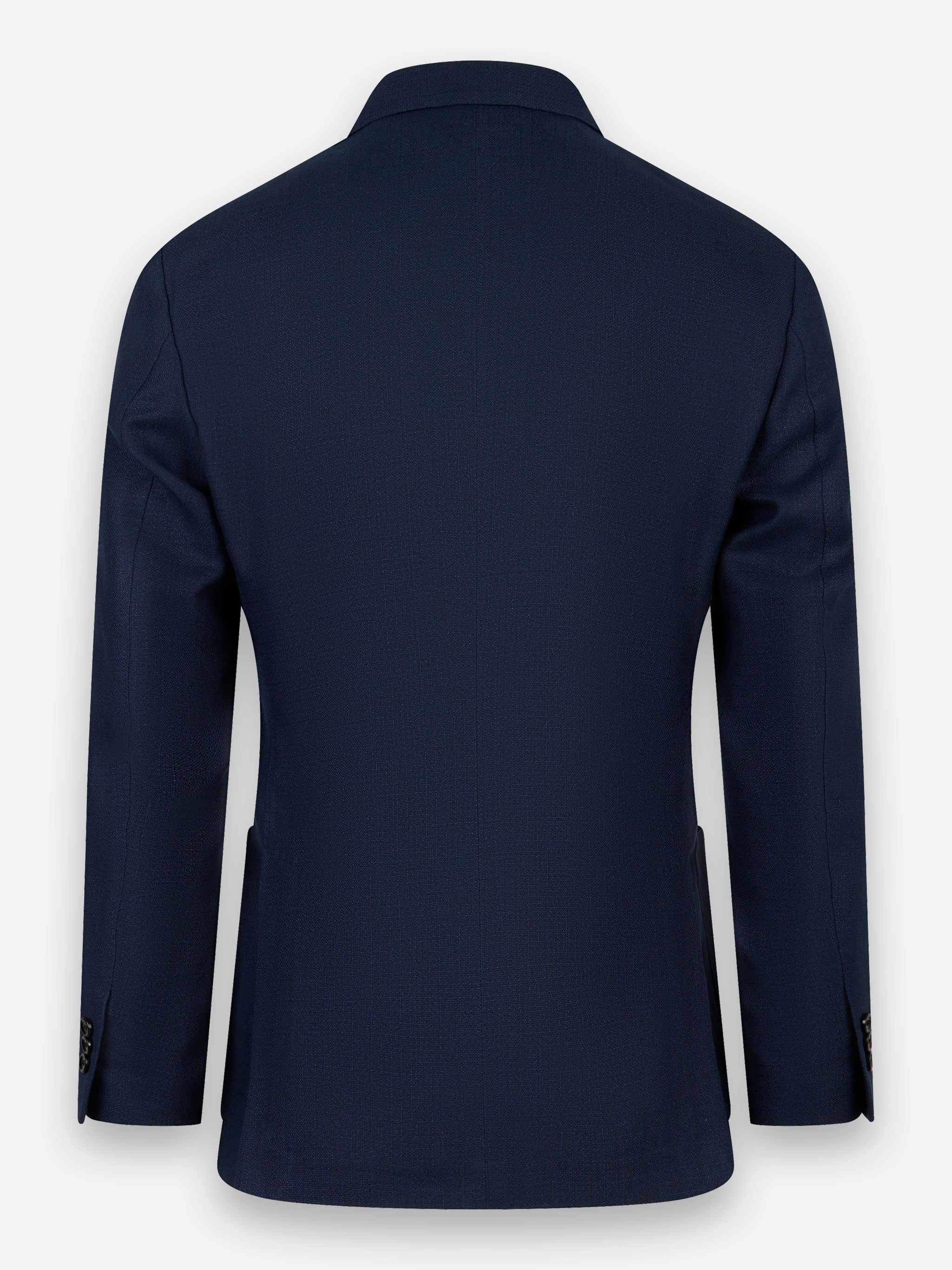 Blazer in cotone e lino con tasche a toppa Blu