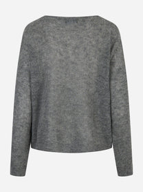 Maglia girocollo over in alpaca Grigio
