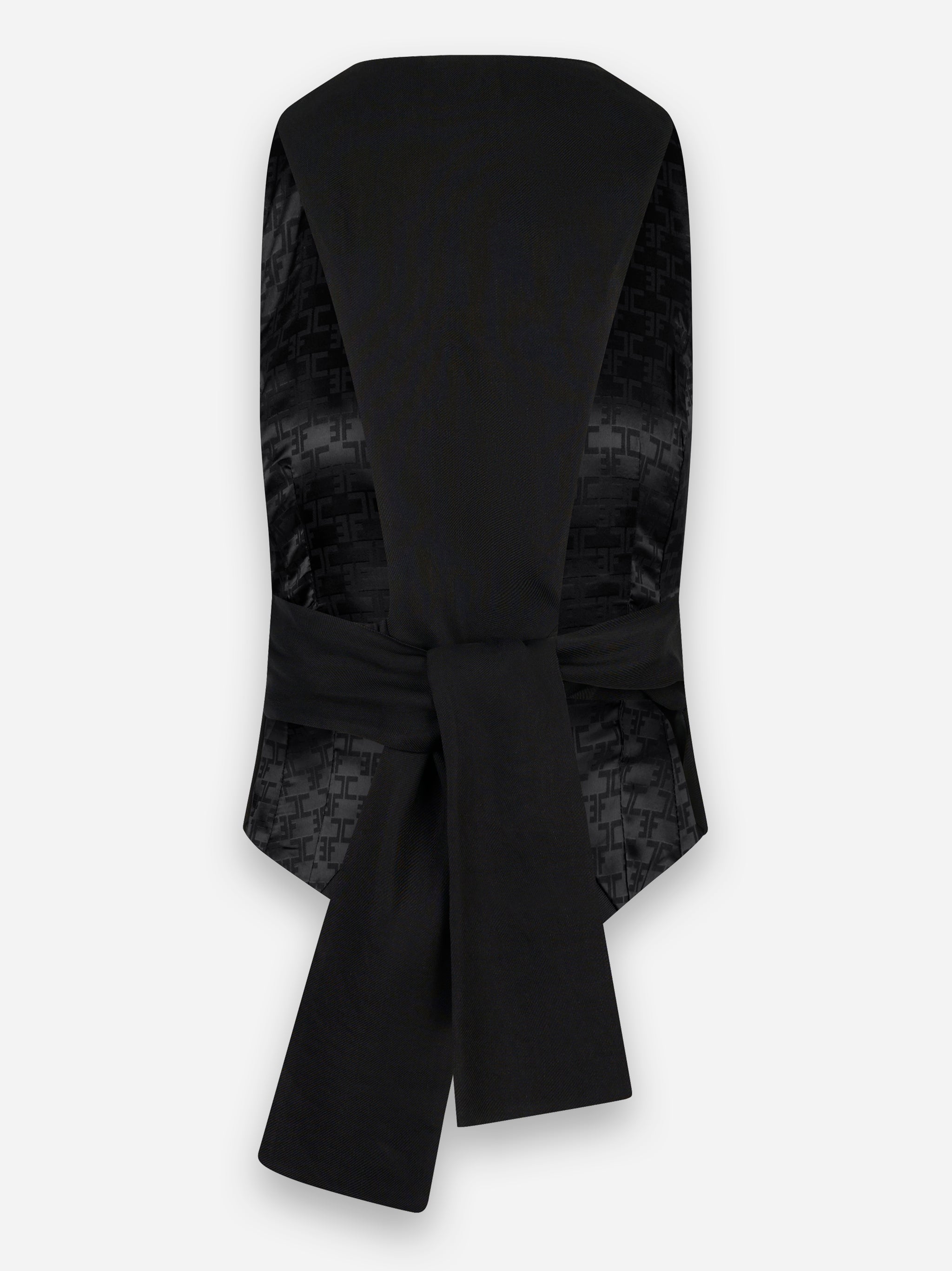 Gilet in gabardina di misto lino Nero