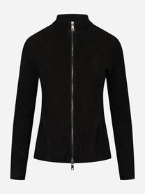 Giacca in suede stretch nera