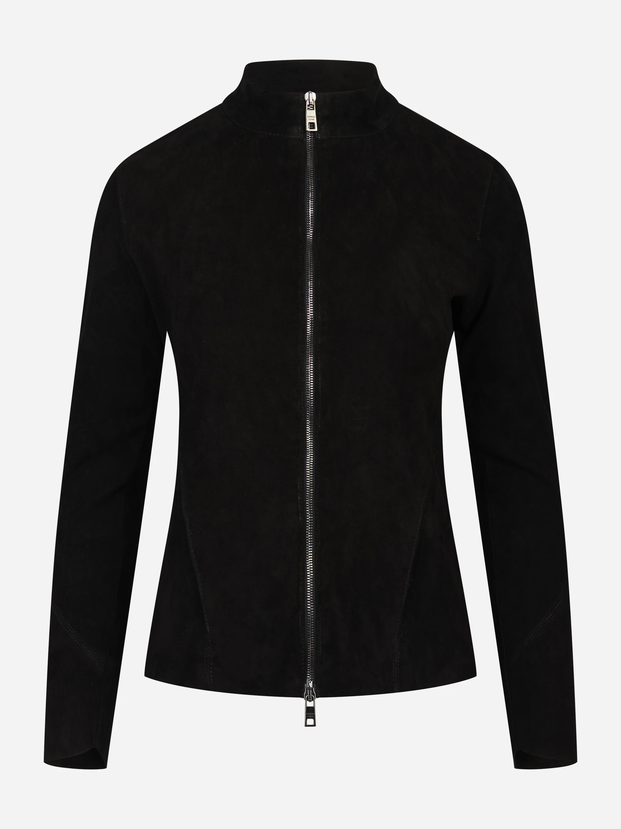 Giacca in suede stretch nera