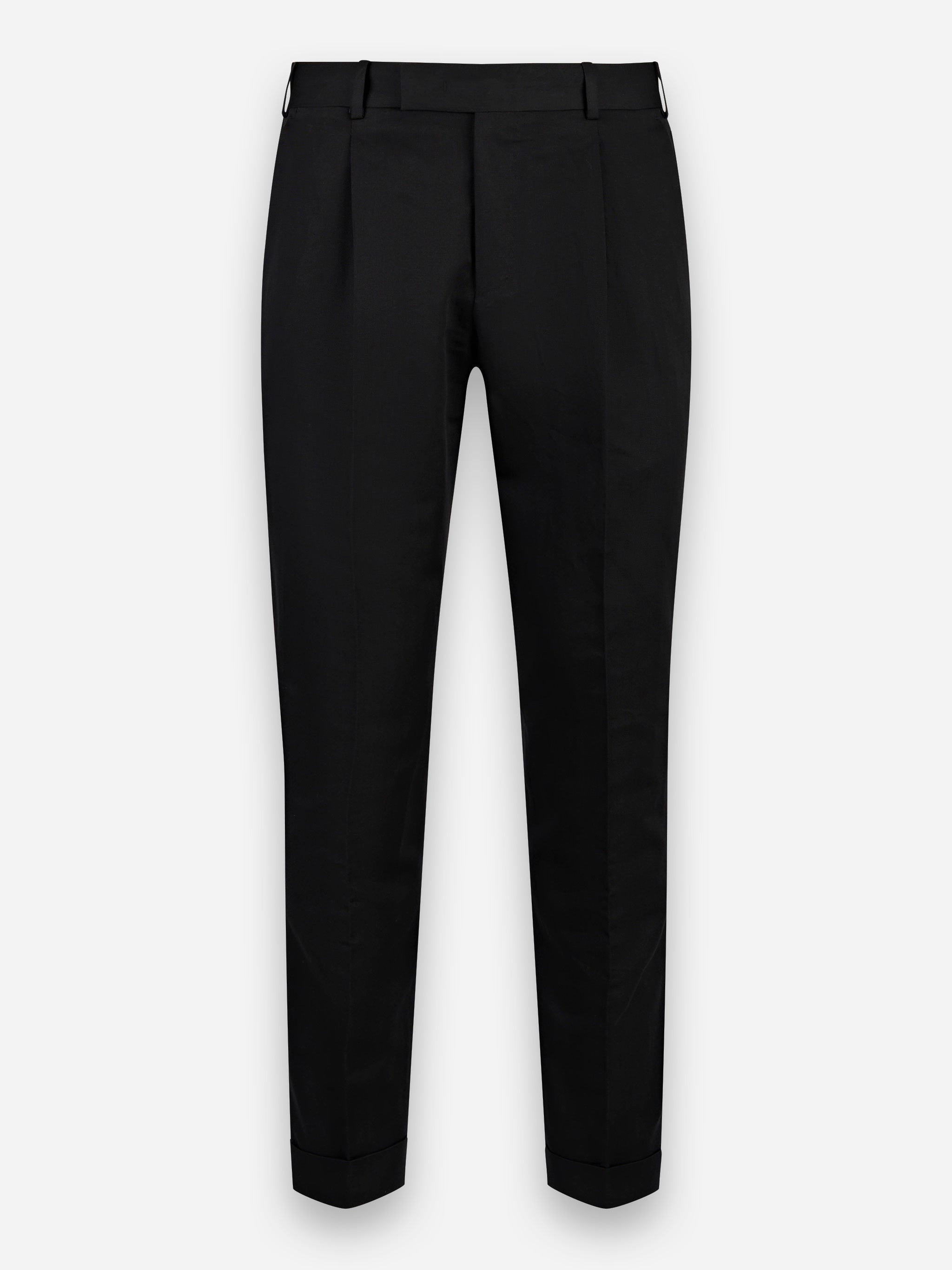 Pantalone Rebel con una pince in lino e cotone Nero