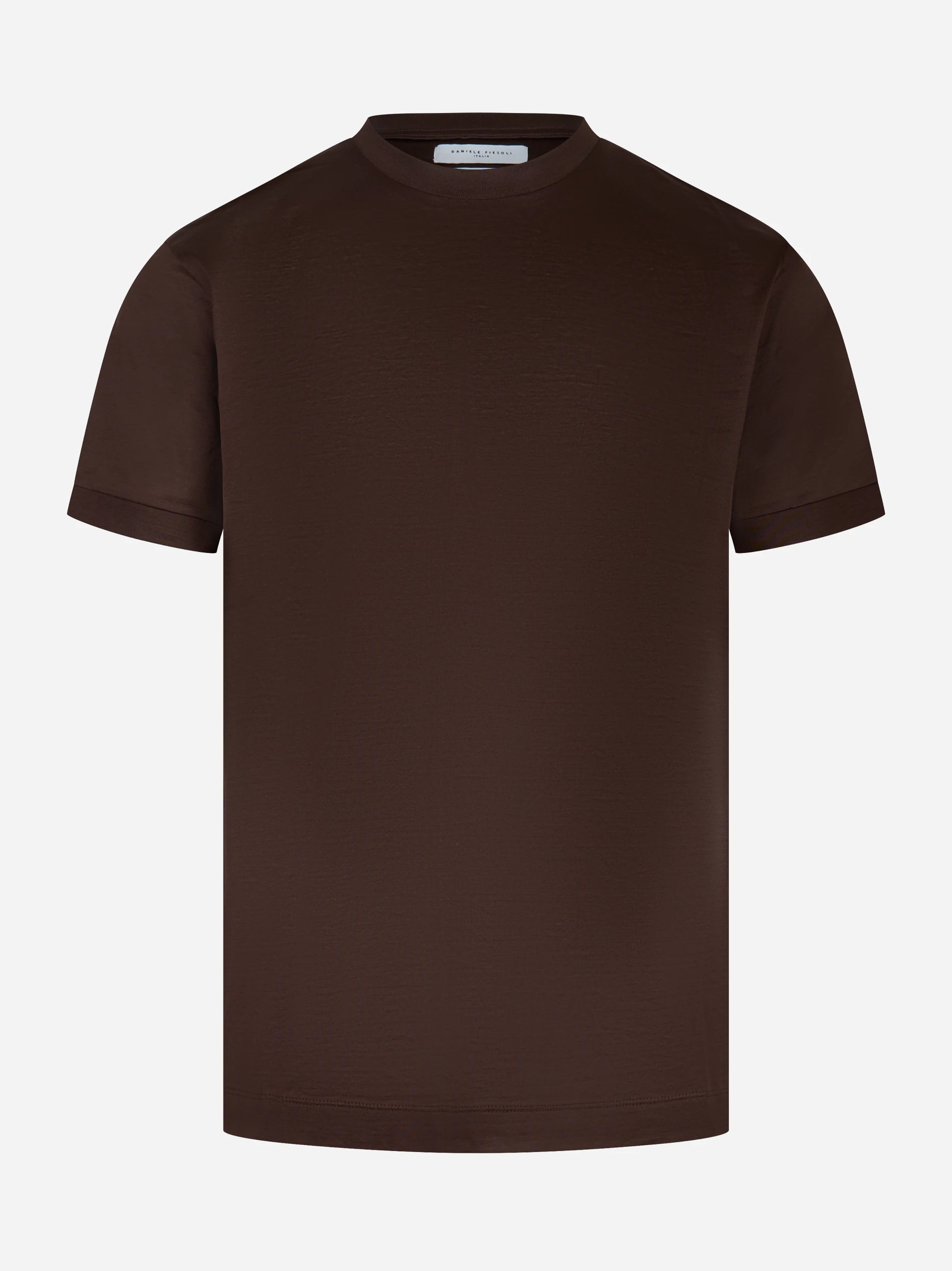 T-shirt filo di scozia marrone