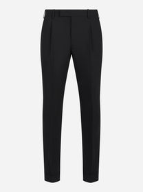 Pantalone Rebel in fresco lana stretch nero