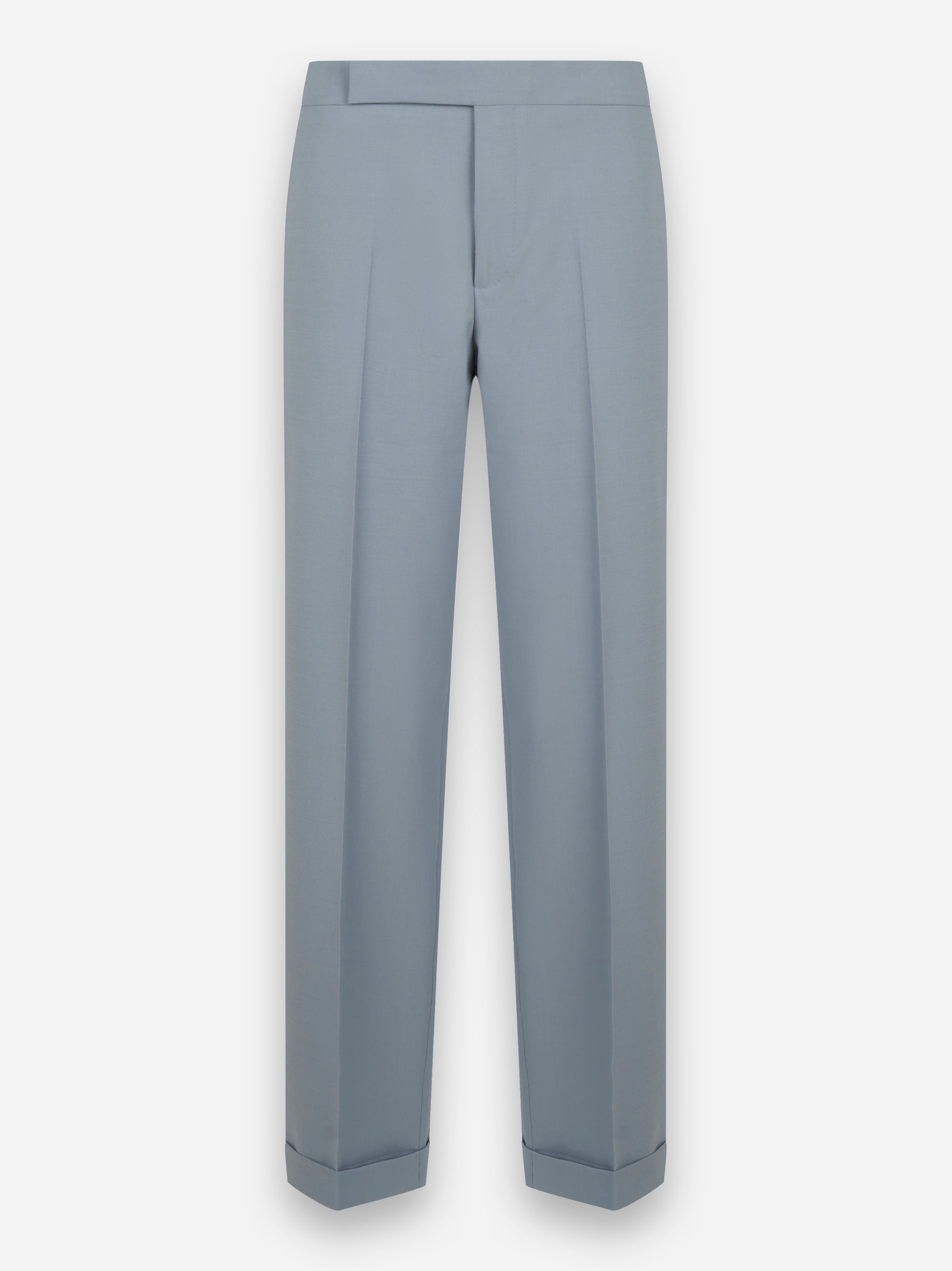 Pantalone regular fit in fresco lana stretch Azzurro