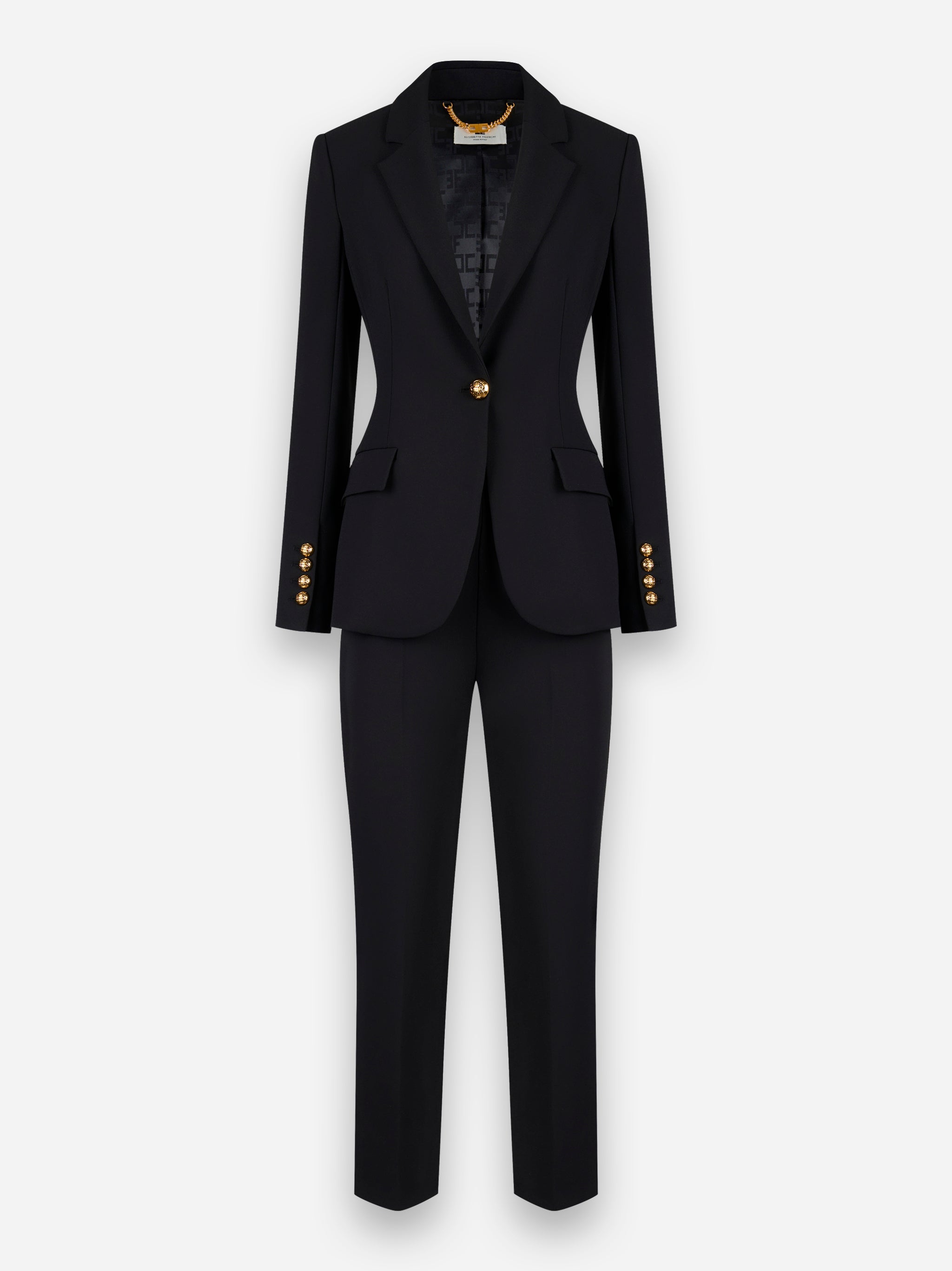 Tailleur monopetto in crepe Nero