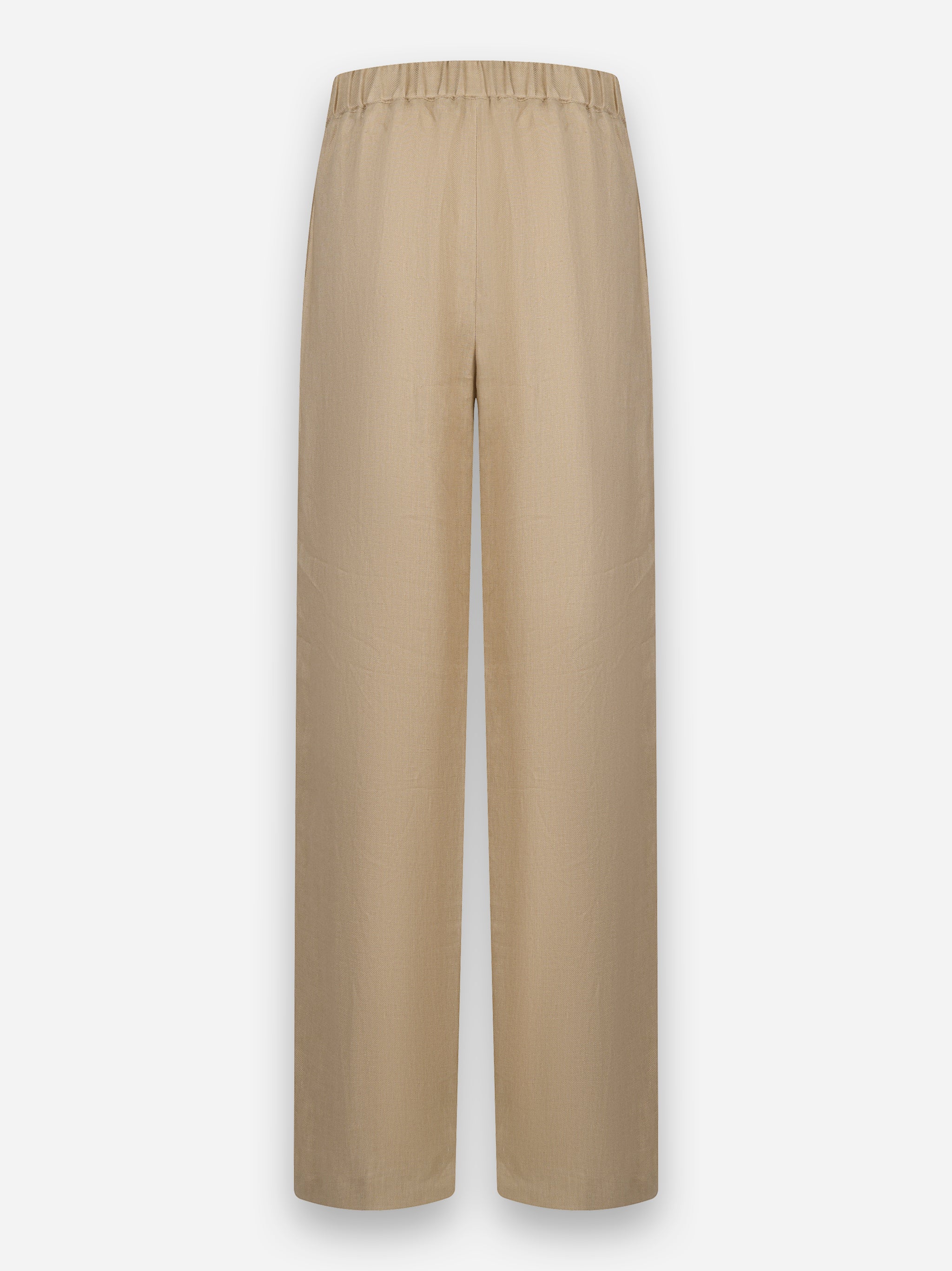 Pantalone con coulisse in puro lino Beige