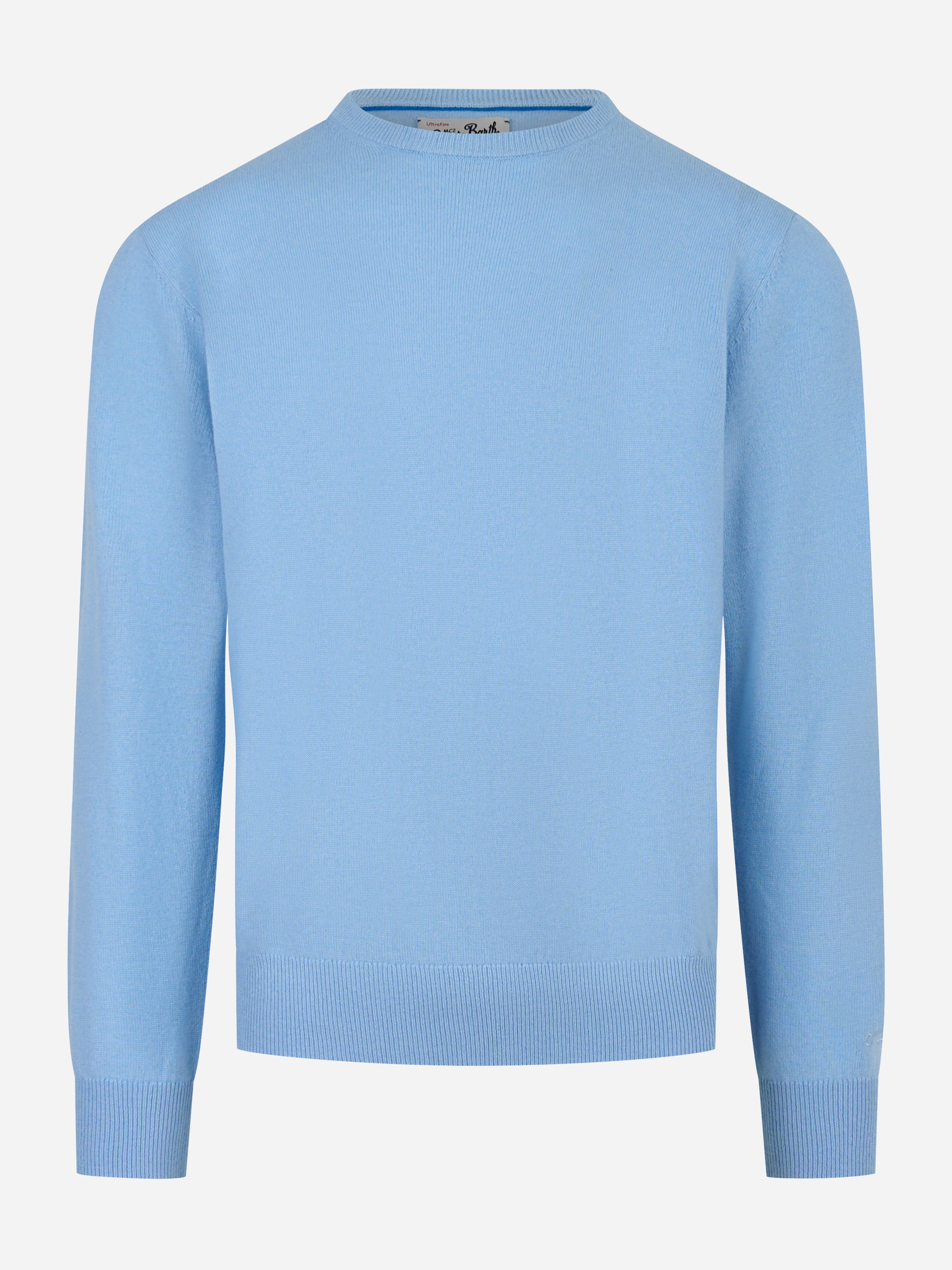 Maglia Regent in lana merinos e cashmere Celeste