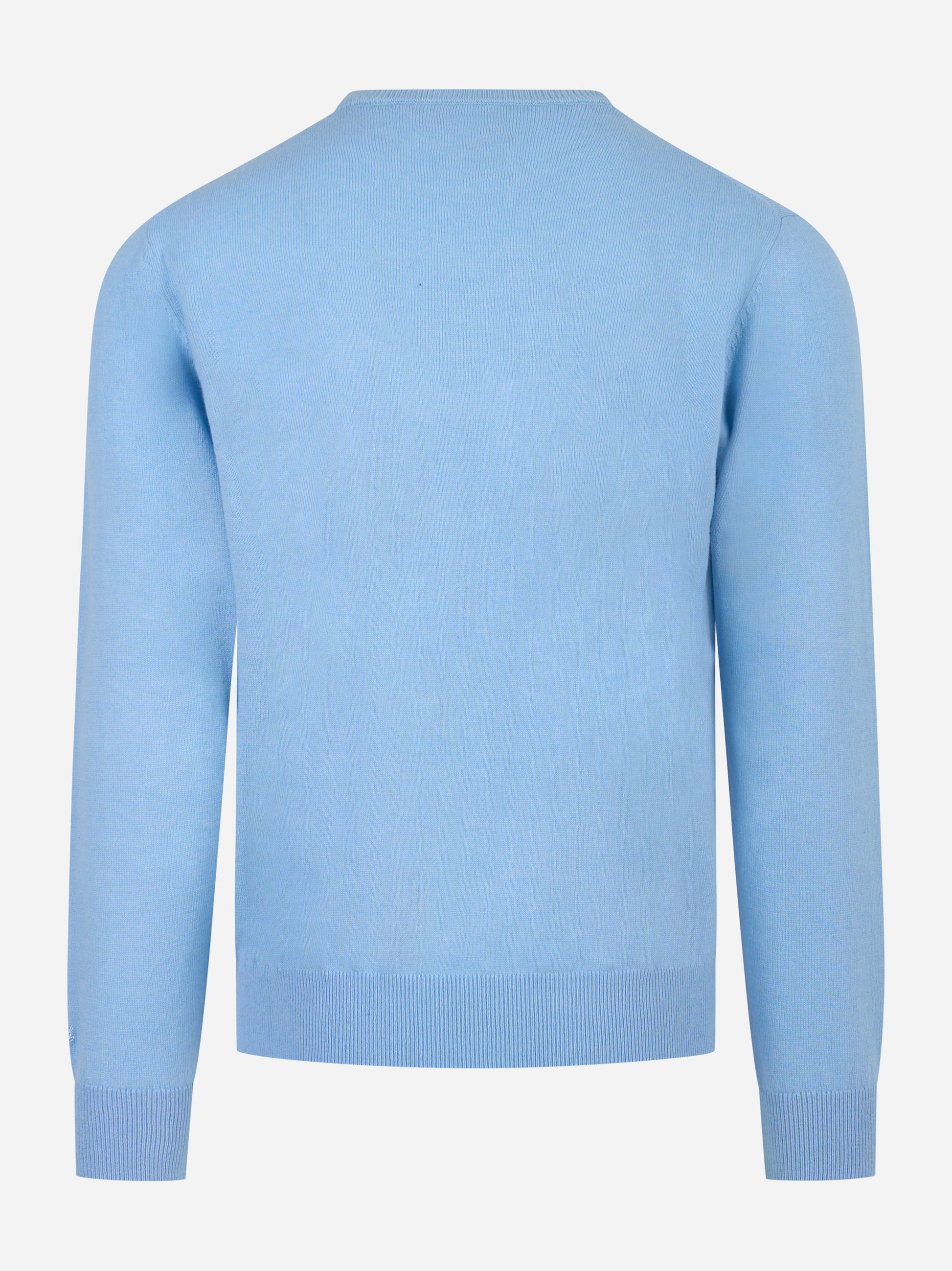 Maglia Regent in lana merinos e cashmere Celeste