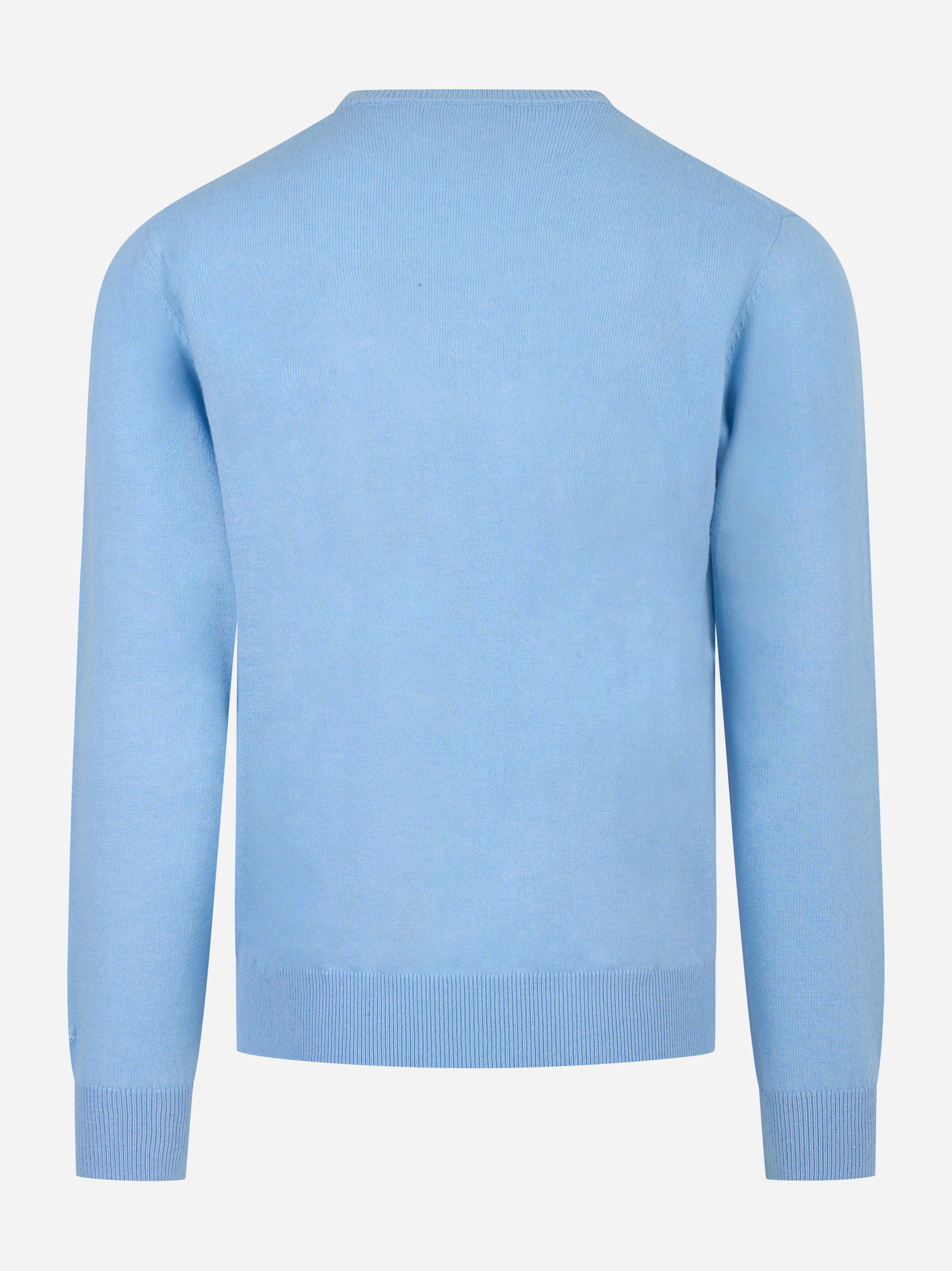 Maglia Regent in lana merinos e cashmere Celeste