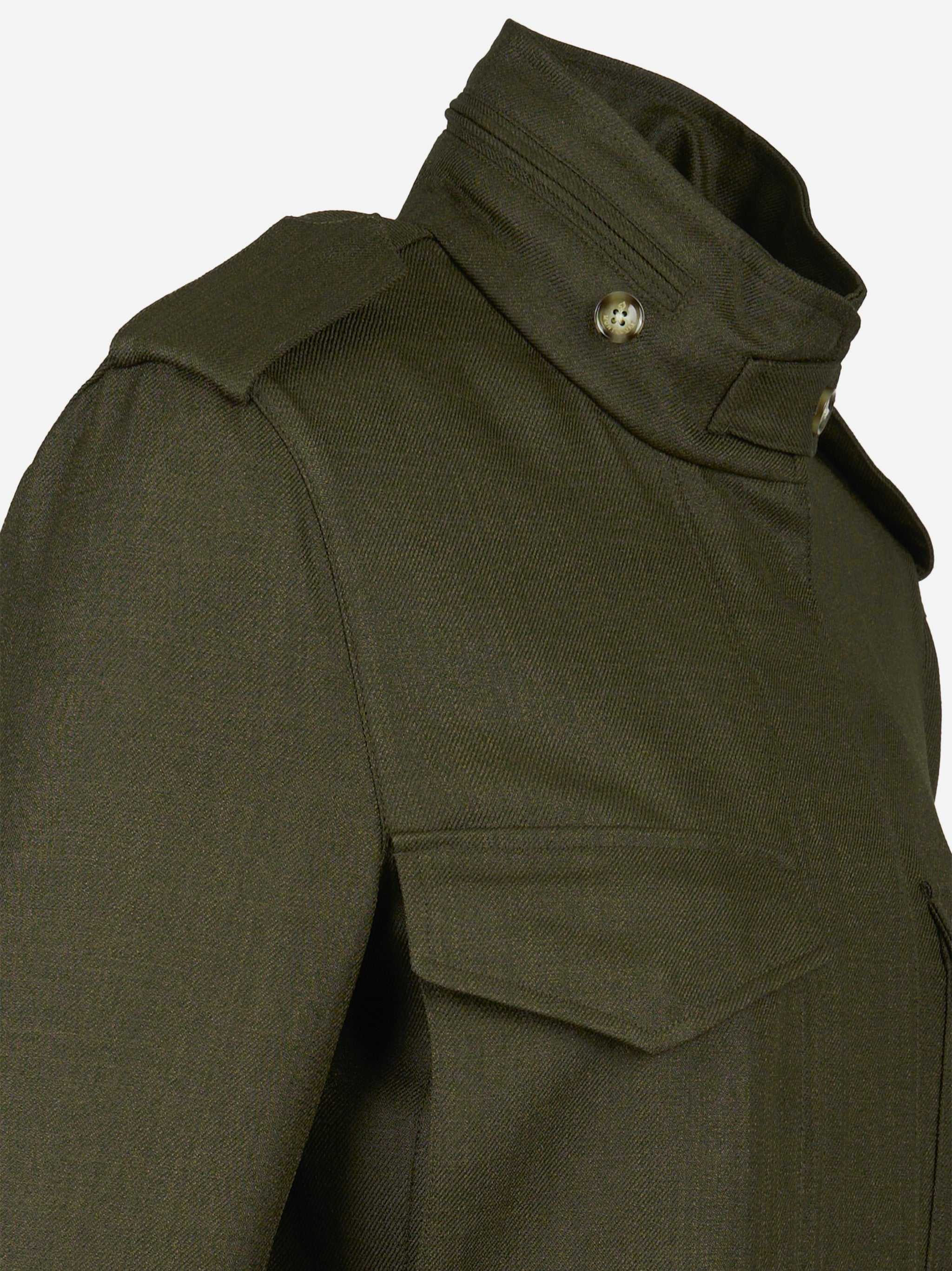 Field Jacket in cotone e lino Verde