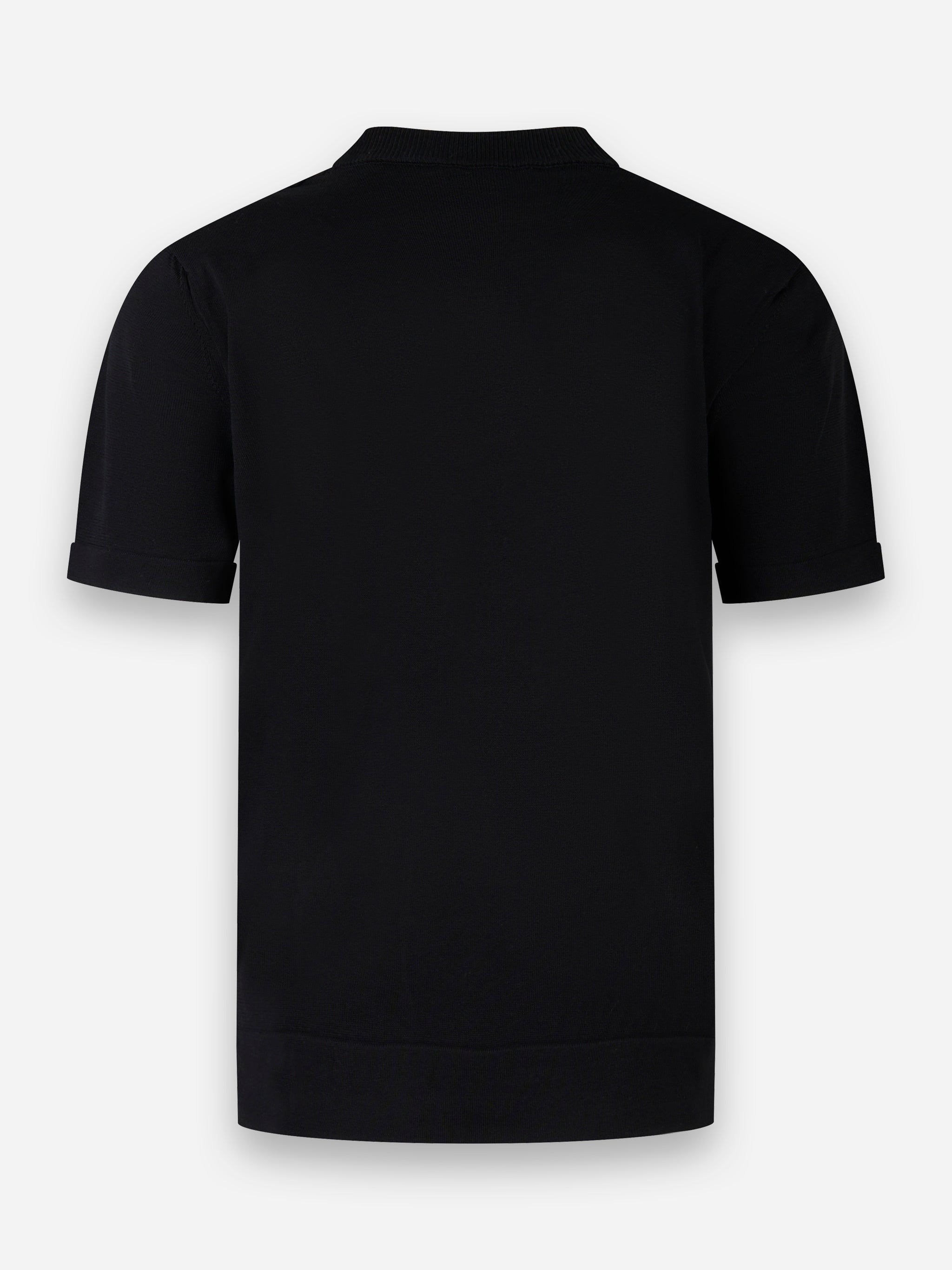 Maglia girocollo patch tinta unita finezza 16 Nero
