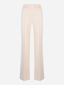 pantalone in doppio crepe Bianco