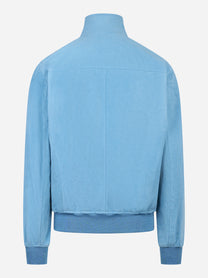Bomber Jeff in pelle scamosciata celeste