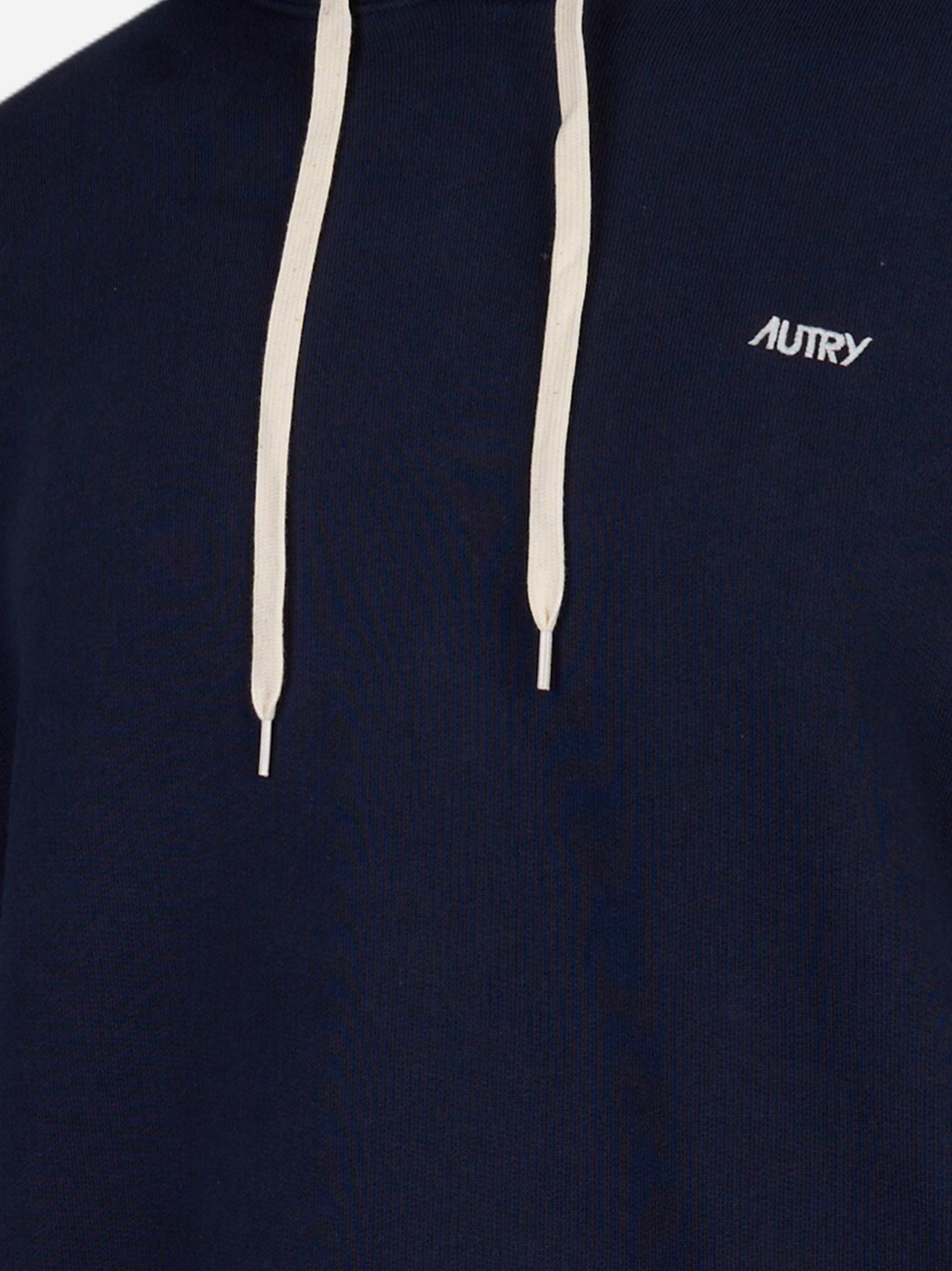 Hoodie con logo ricamato Blu