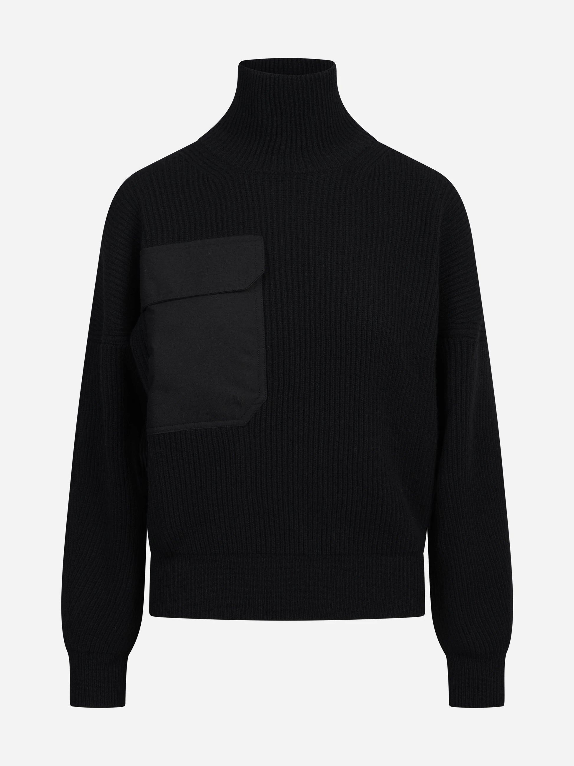 Maglia collo alto regular-fit nera