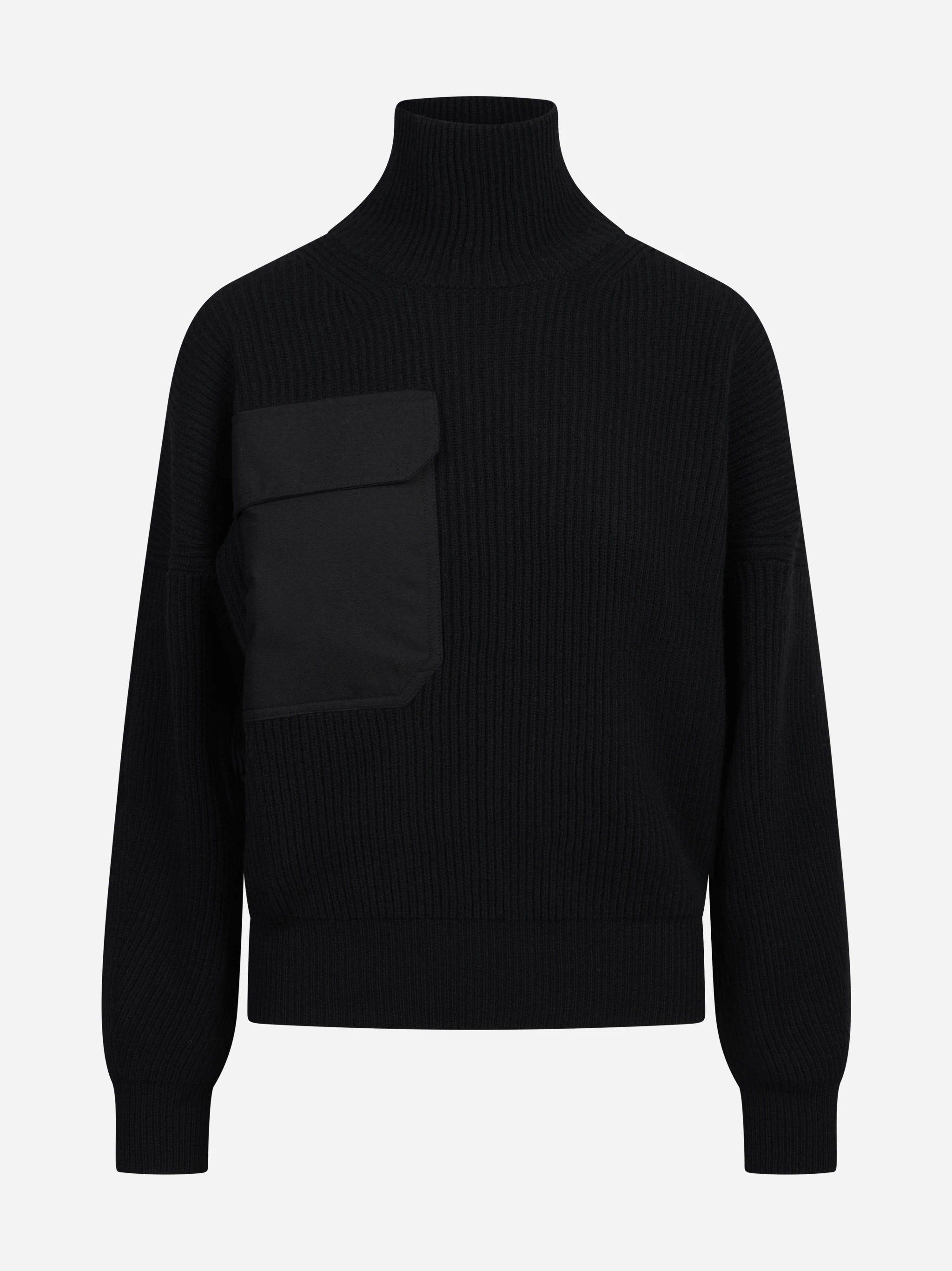 Maglia collo alto regular-fit nera
