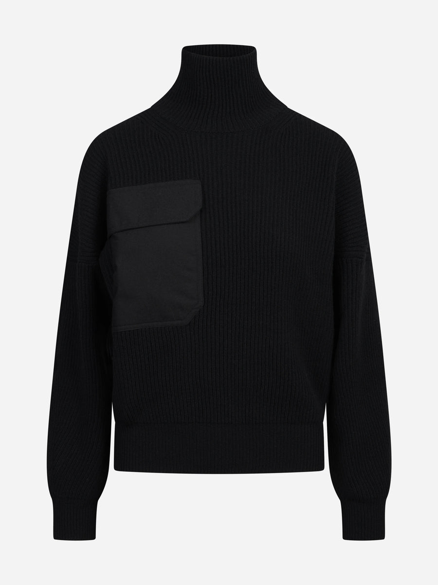 Maglia collo alto regular-fit nera